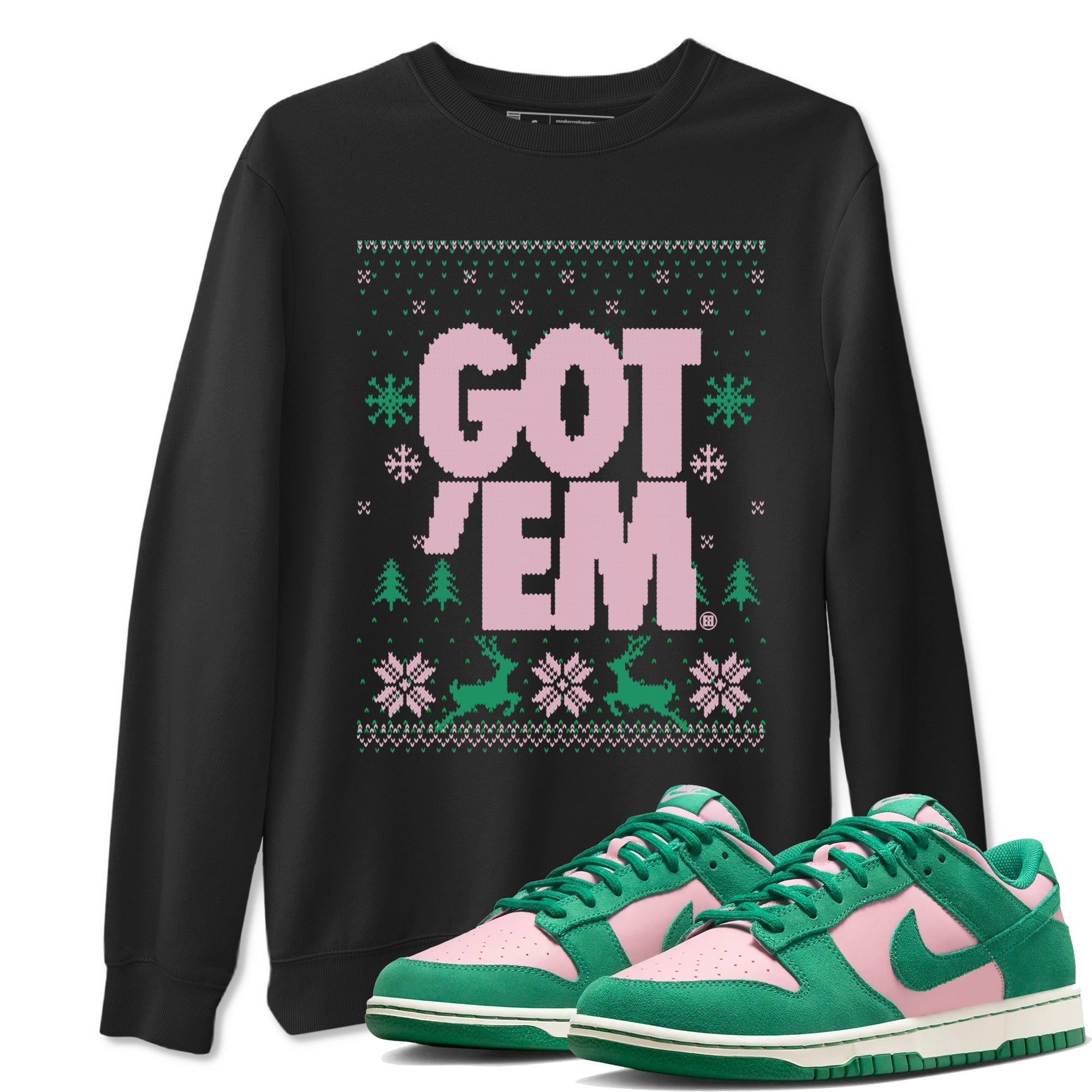 Got Em Ugly Sweater snkmatch Tees - Dunk Medium Soft Pink Malachite