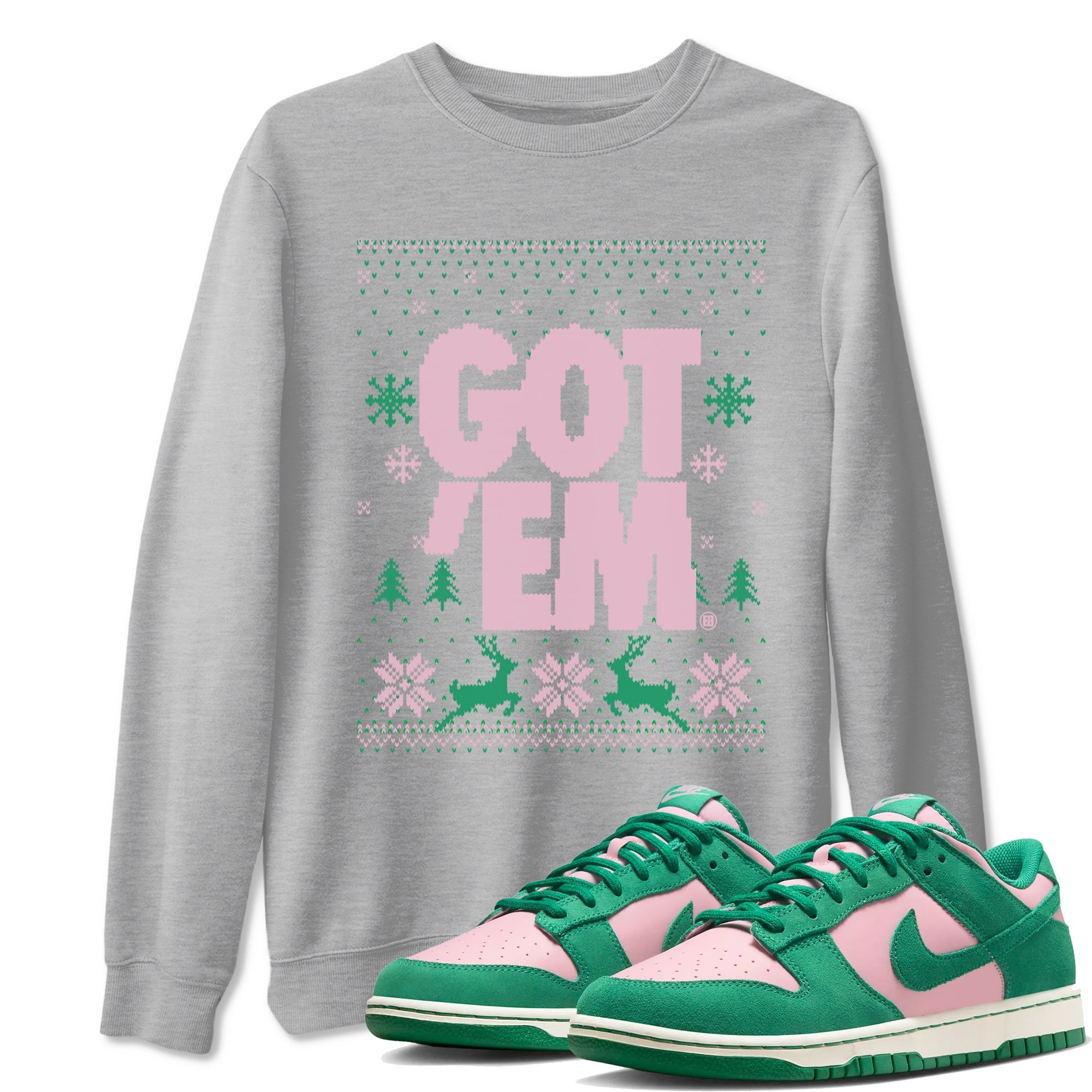 Got Em Ugly Sweater snkmatch Tees - Dunk Medium Soft Pink Malachite