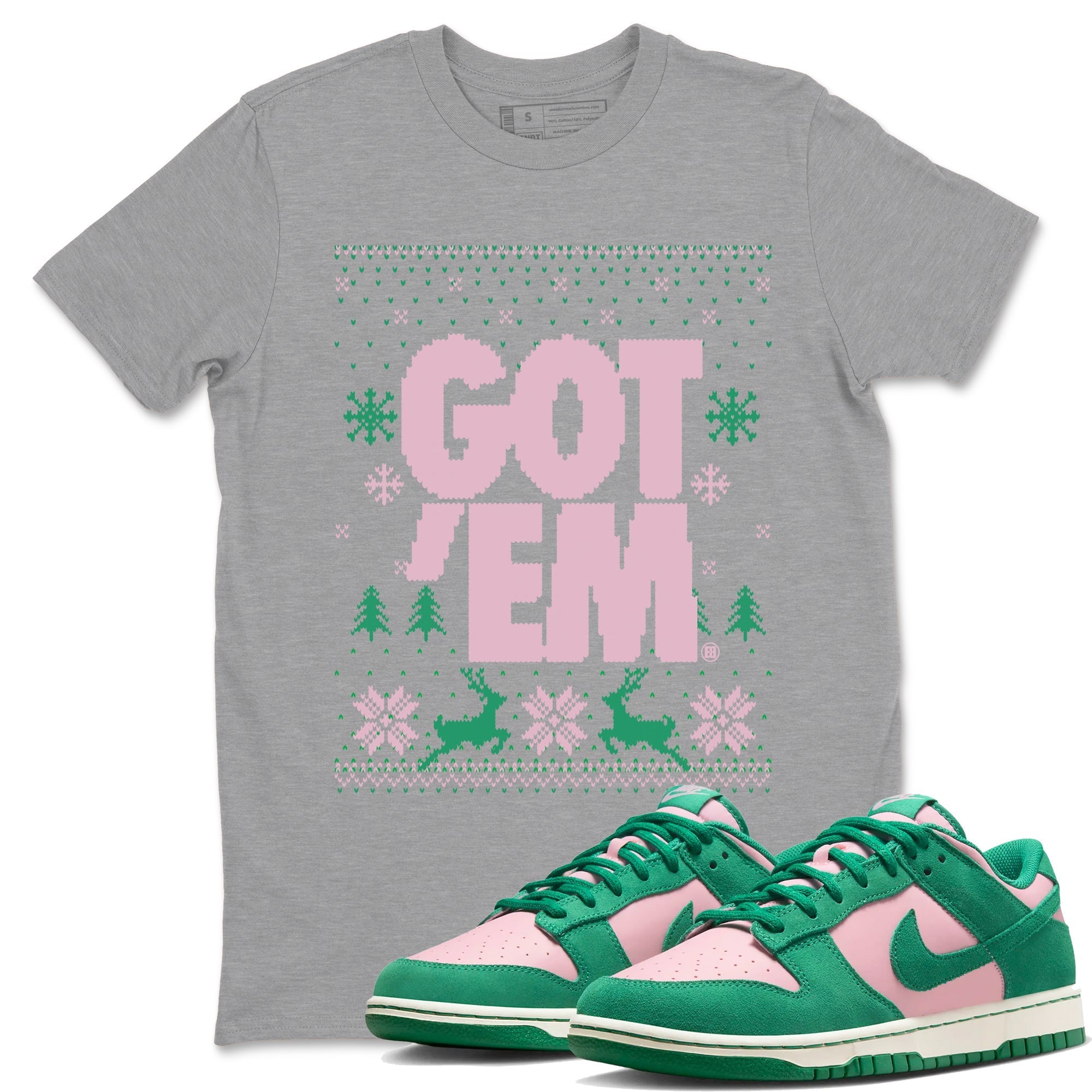 Got Em Ugly Sweater snkmatch Tees - Dunk Medium Soft Pink Malachite