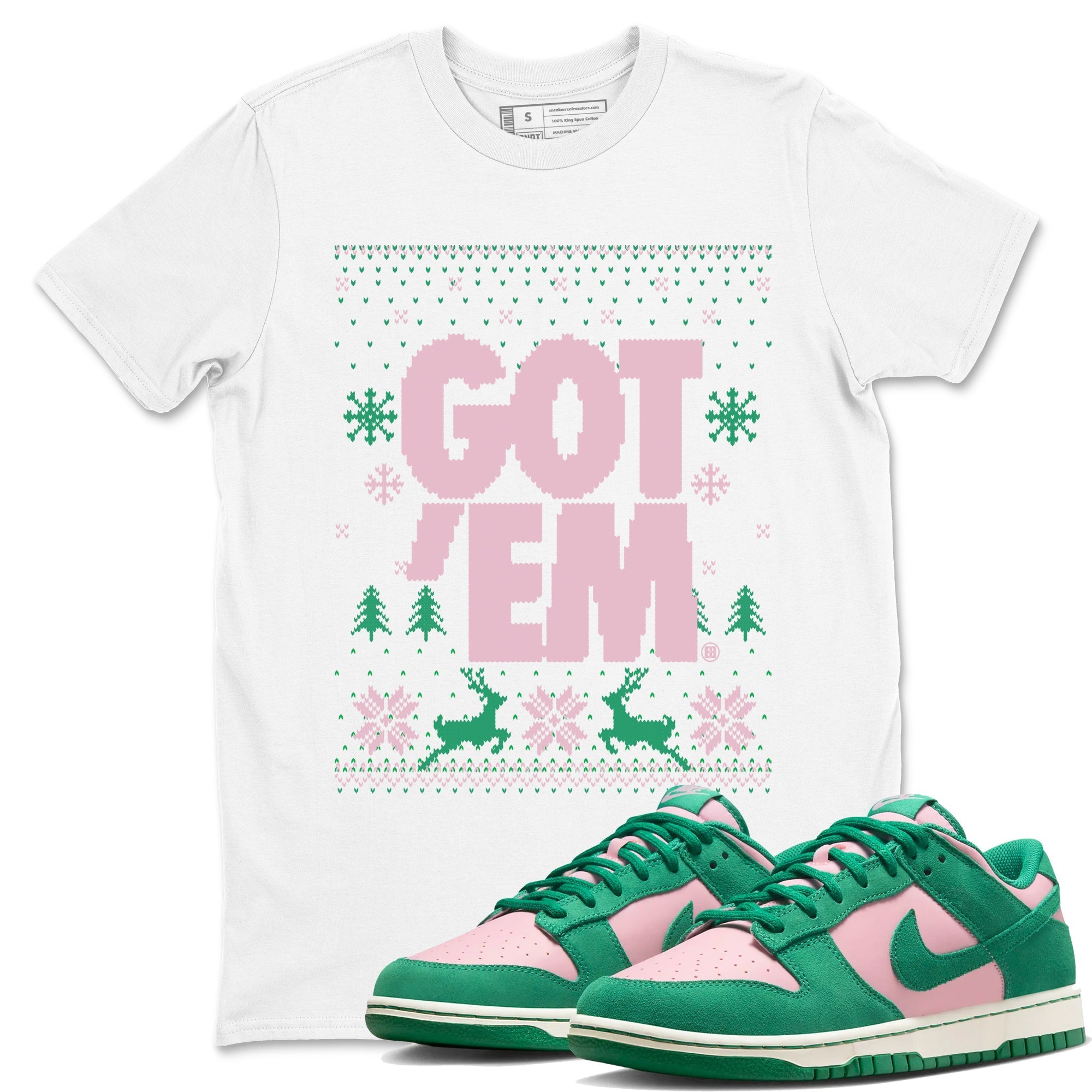 Got Em Ugly Sweater snkmatch Tees - Dunk Medium Soft Pink Malachite