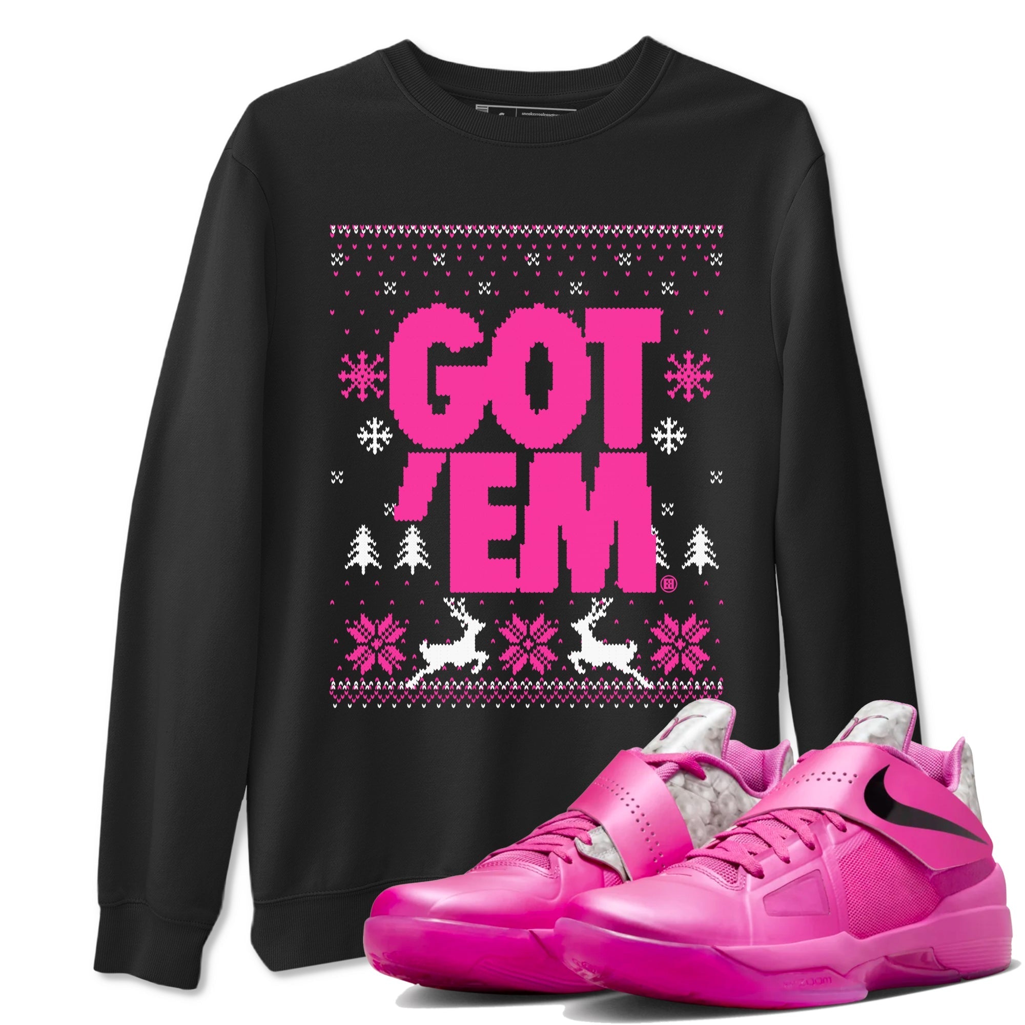 Got Em Ugly Sweater snkmatch Tees - Nike KD 4 Aunt Pearl