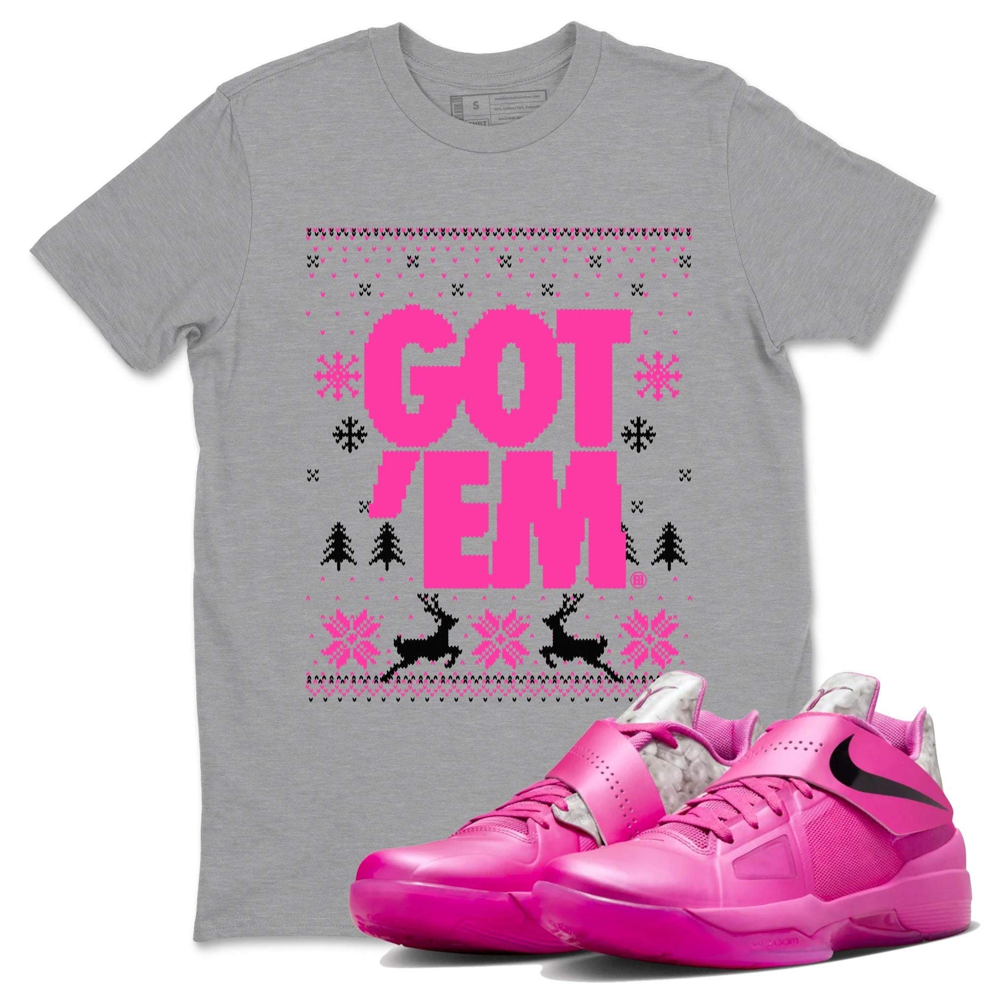 Got Em Ugly Sweater snkmatch Tees - Nike KD 4 Aunt Pearl