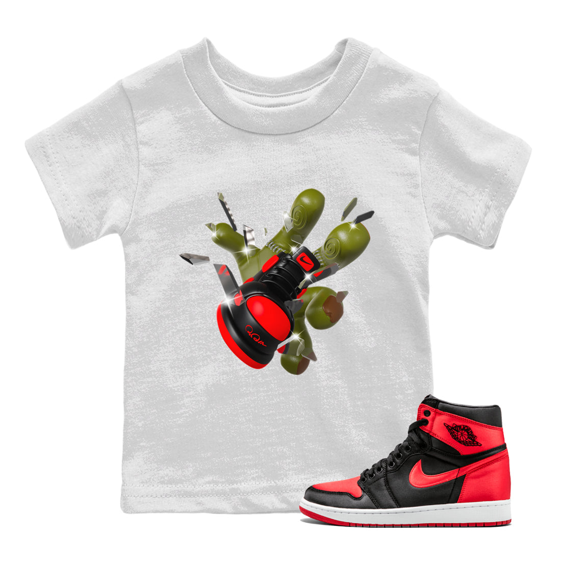 Got Em Zombie Hand snkmatch Tee Kids - Air Jordan 1 Satin Bred
