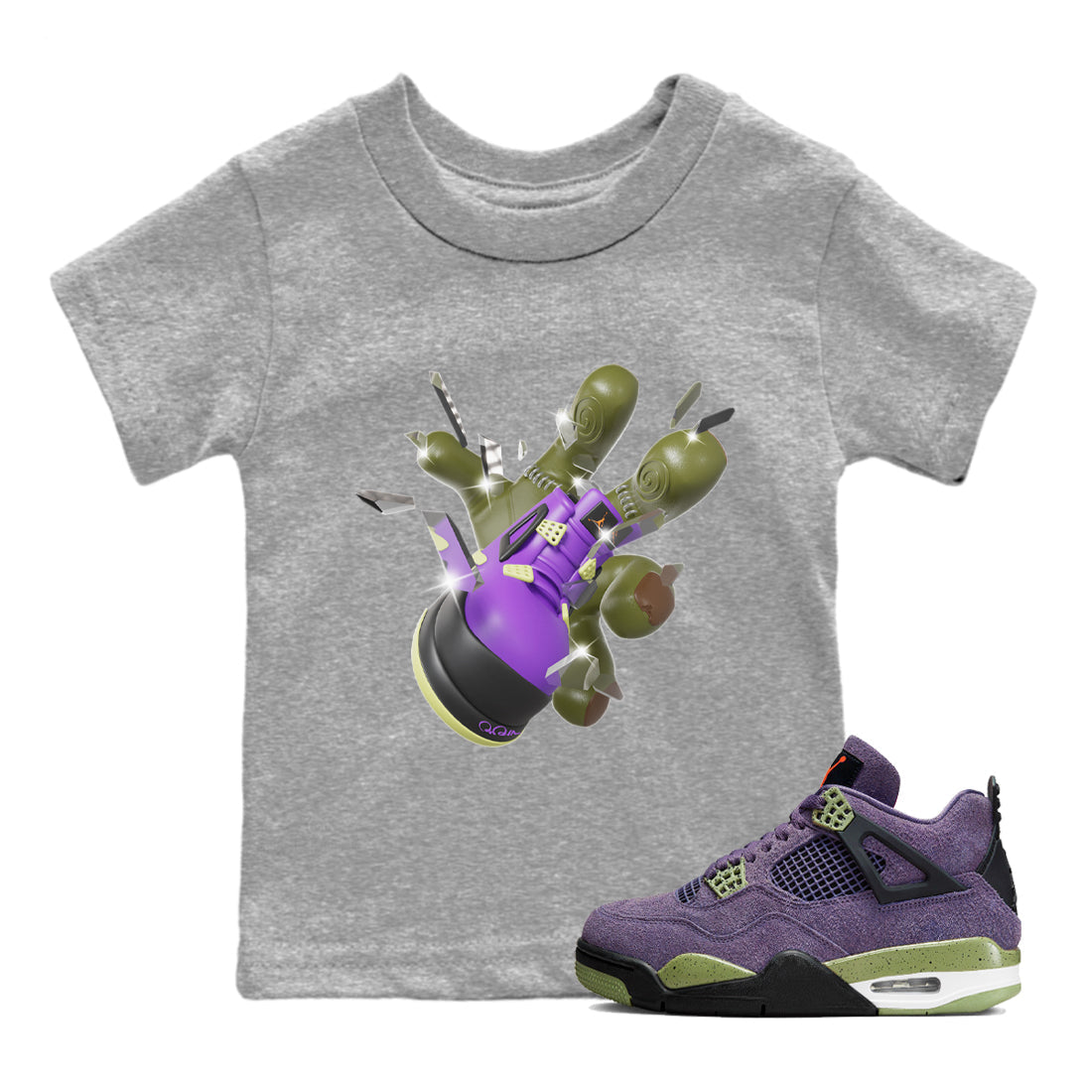 Got Em Zombie Hand snkmatch Tee Kids - Air Jordan 4 Canyon Purple
