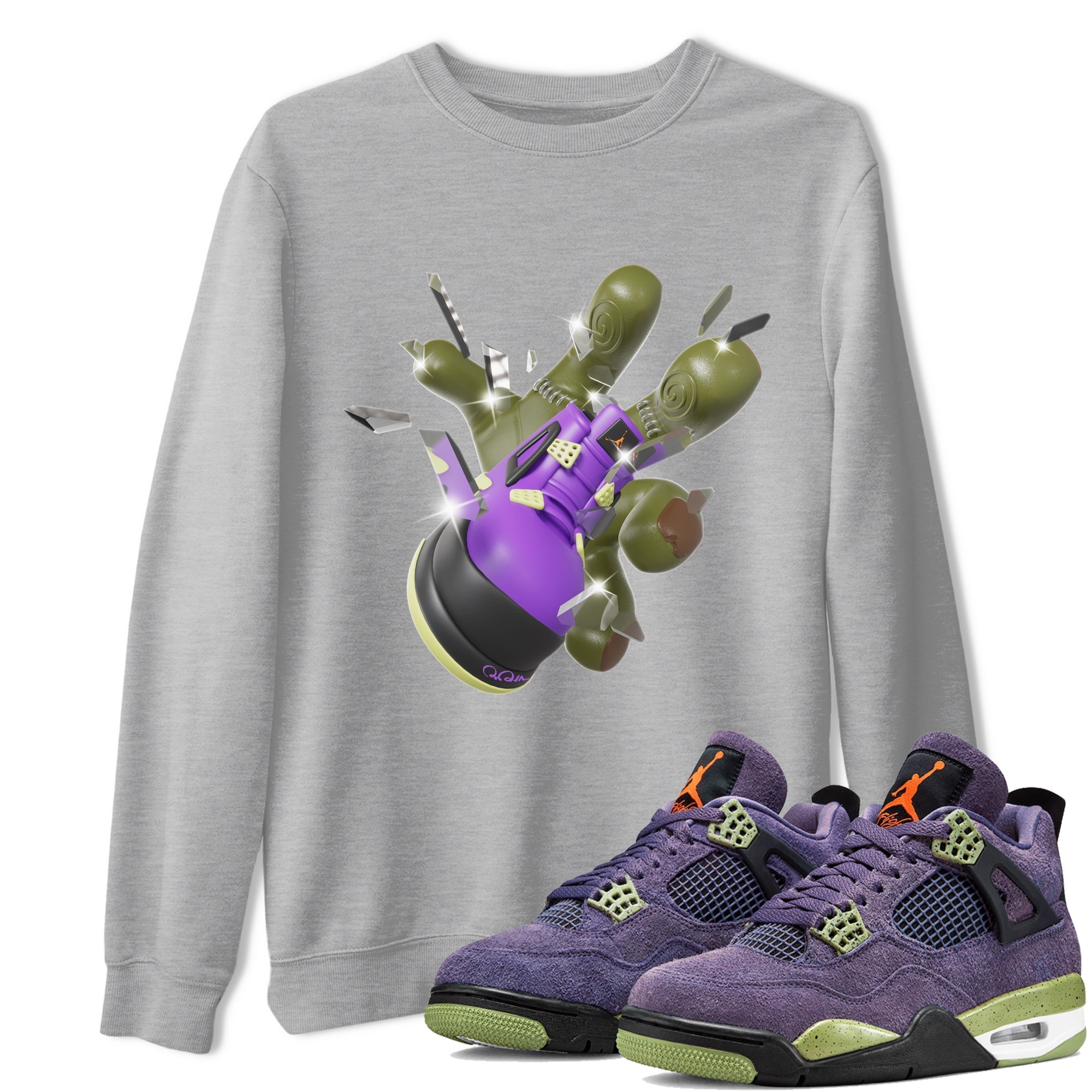 Got Em Zombie Hand snkmatch Tee - Air Jordan 4 Canyon Purple