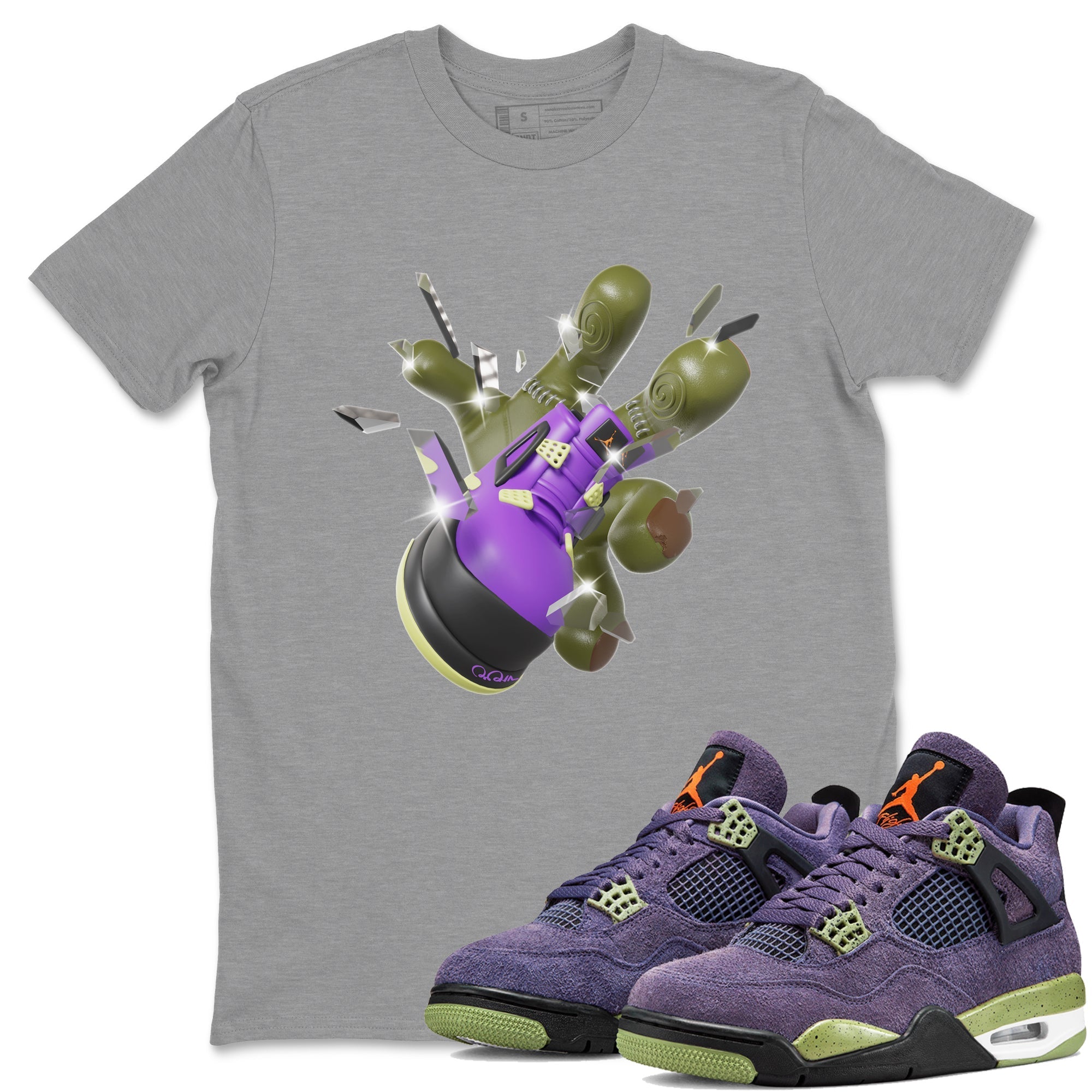 Got Em Zombie Hand snkmatch Tee - Air Jordan 4 Canyon Purple