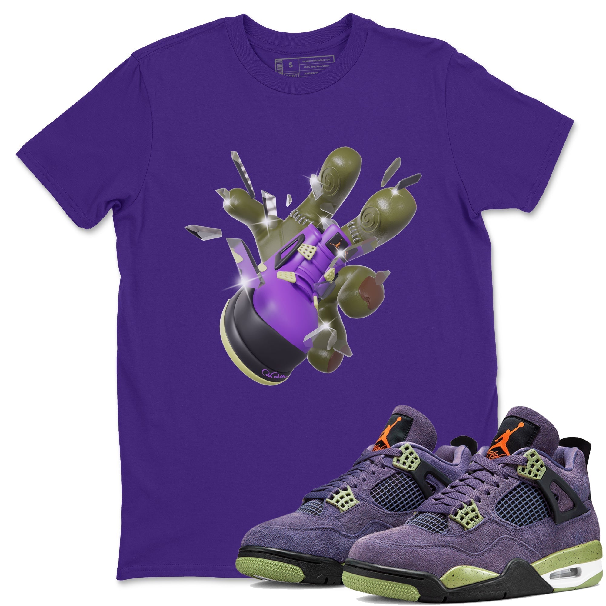 Got Em Zombie Hand snkmatch Tee - Air Jordan 4 Canyon Purple