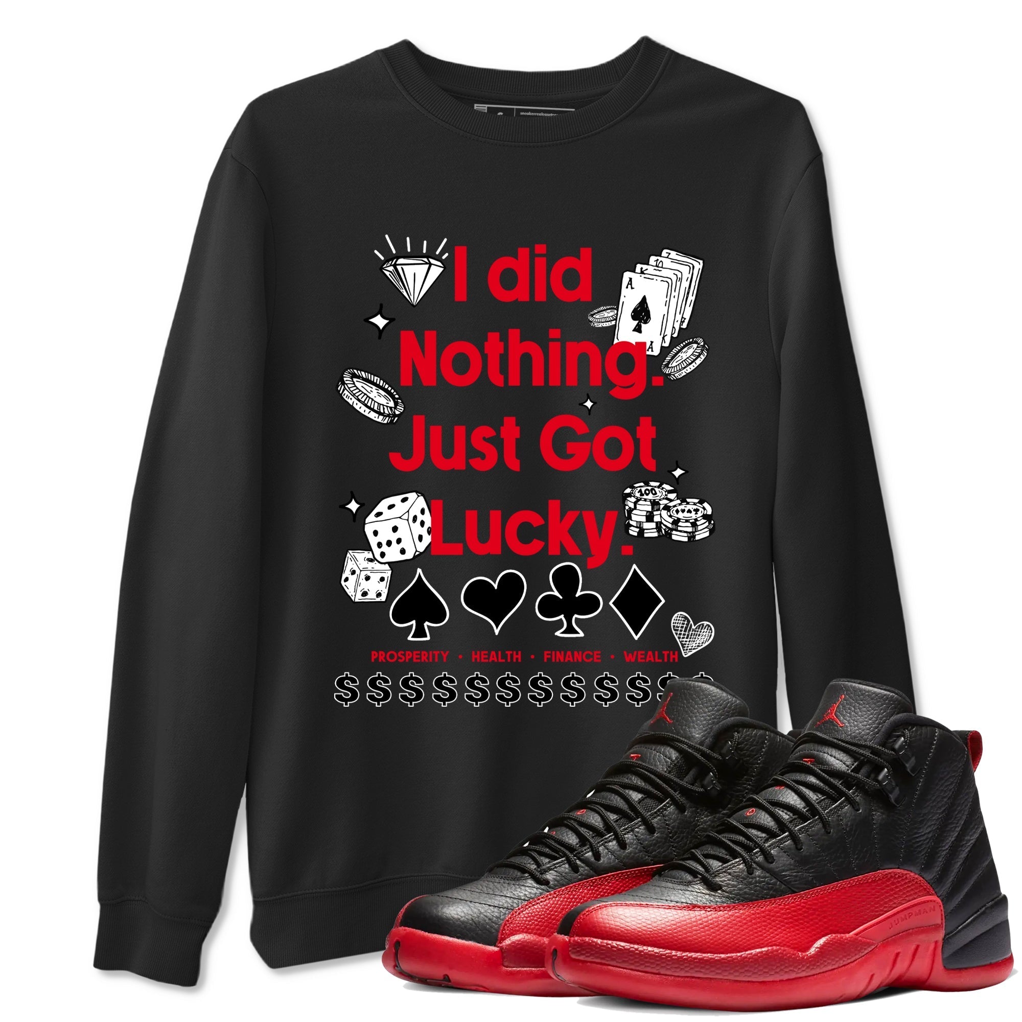 Got Lucky snkmatch Tees - Air Jordan 12 Flu Game
