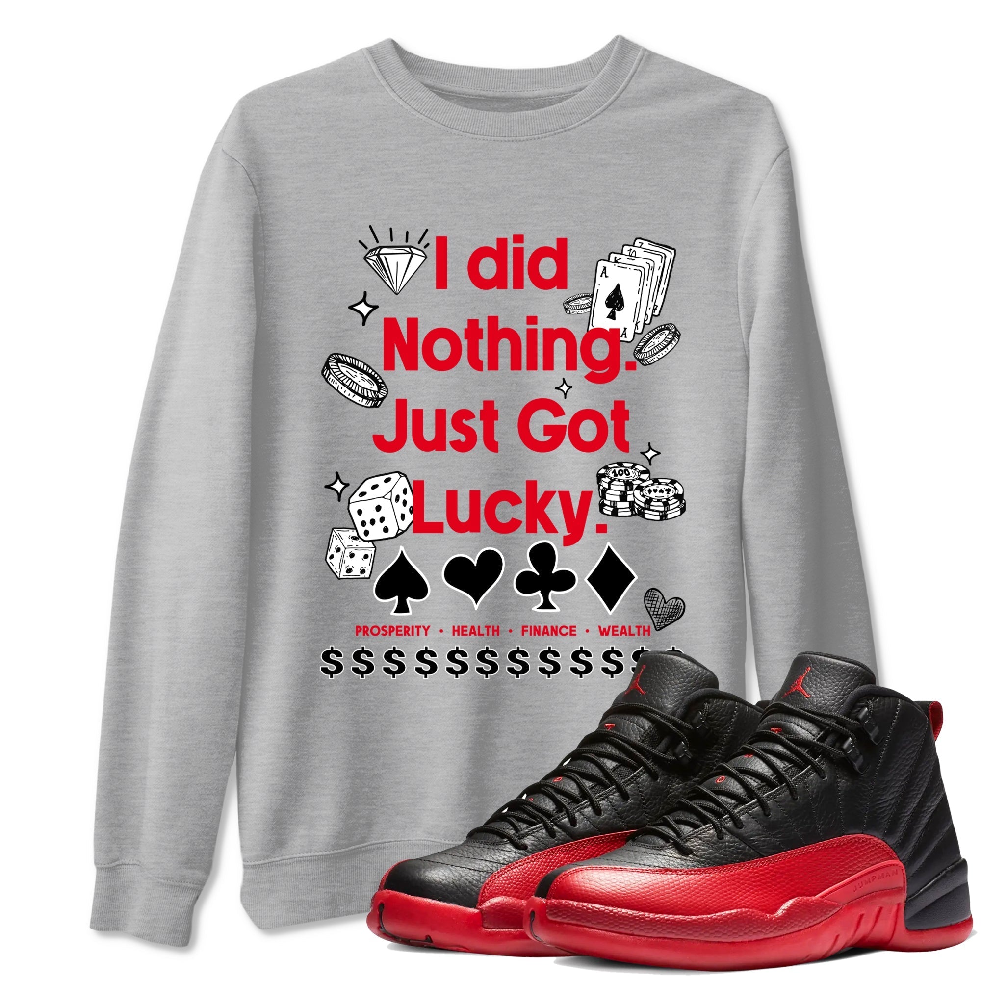 Got Lucky snkmatch Tees - Air Jordan 12 Flu Game