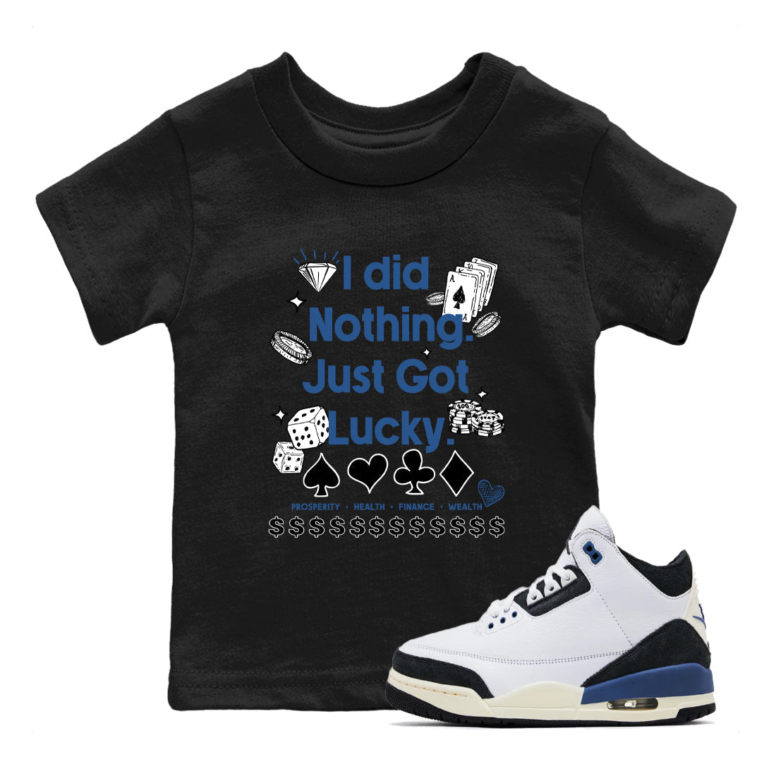 Got Lucky snkmatch Tees Kids - Air Jordan 3 A Ma Maniere x Diffused Blue