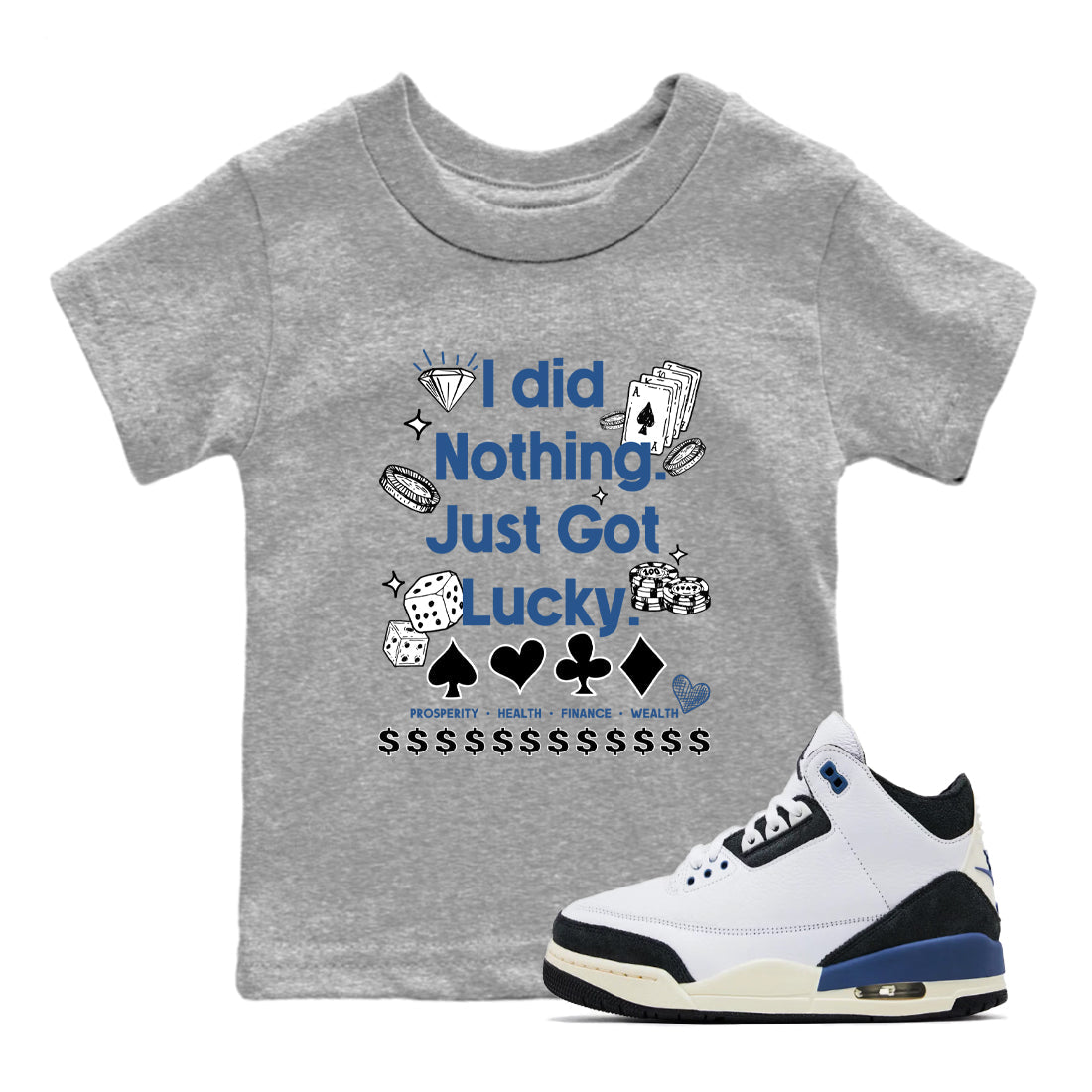 Got Lucky snkmatch Tees Kids - Air Jordan 3 A Ma Maniere x Diffused Blue