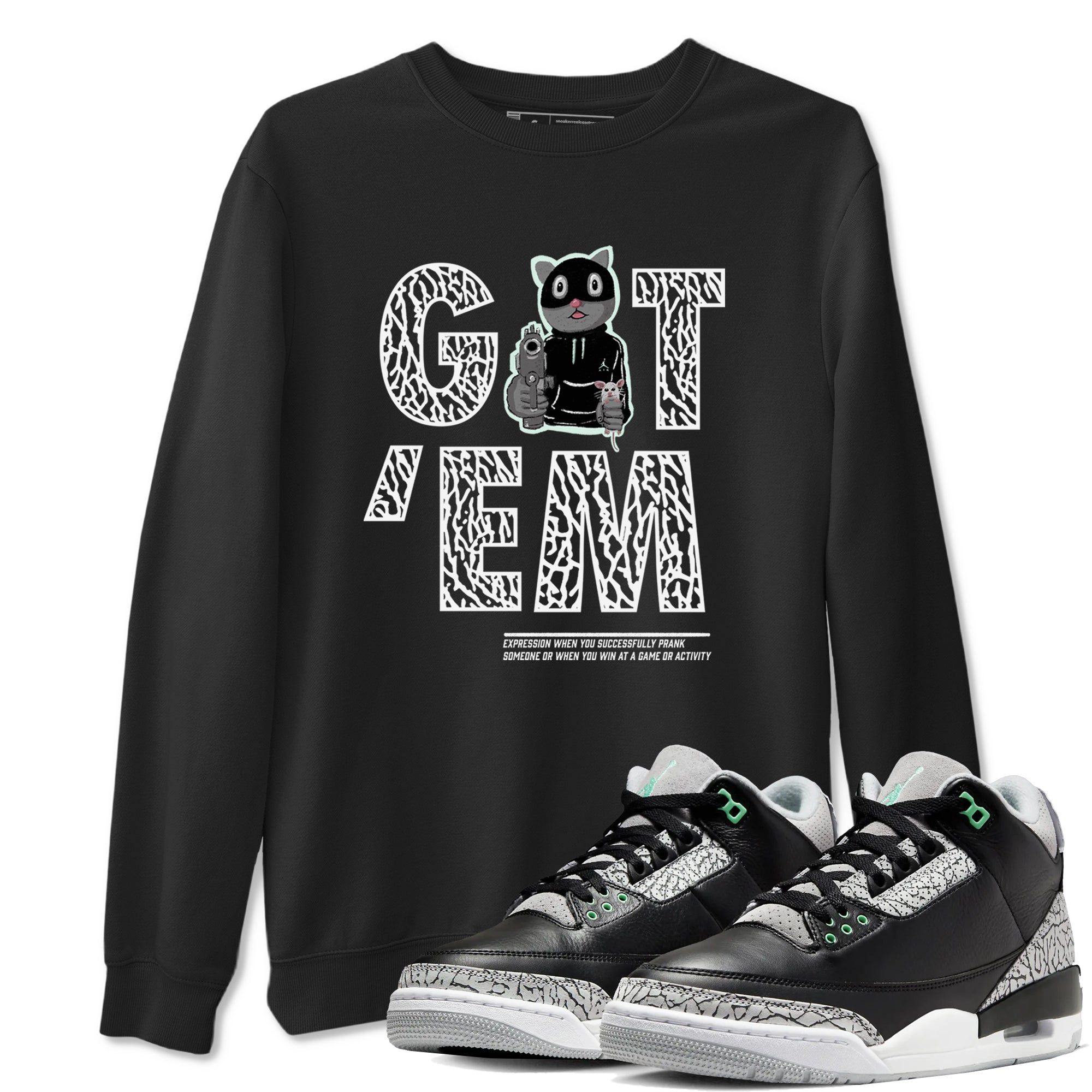 Got'em Cat snkmatch Tees - Air Jordan 3 Green Glow