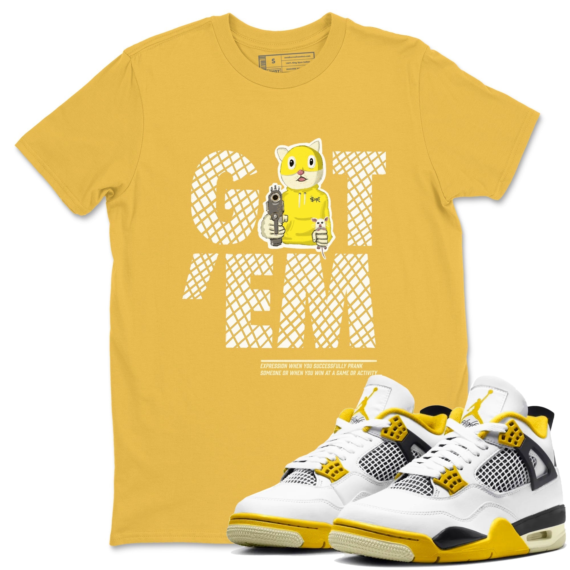 Got'em Cat snkmatch Tees - Air Jordan 4 Vivid Sulfur