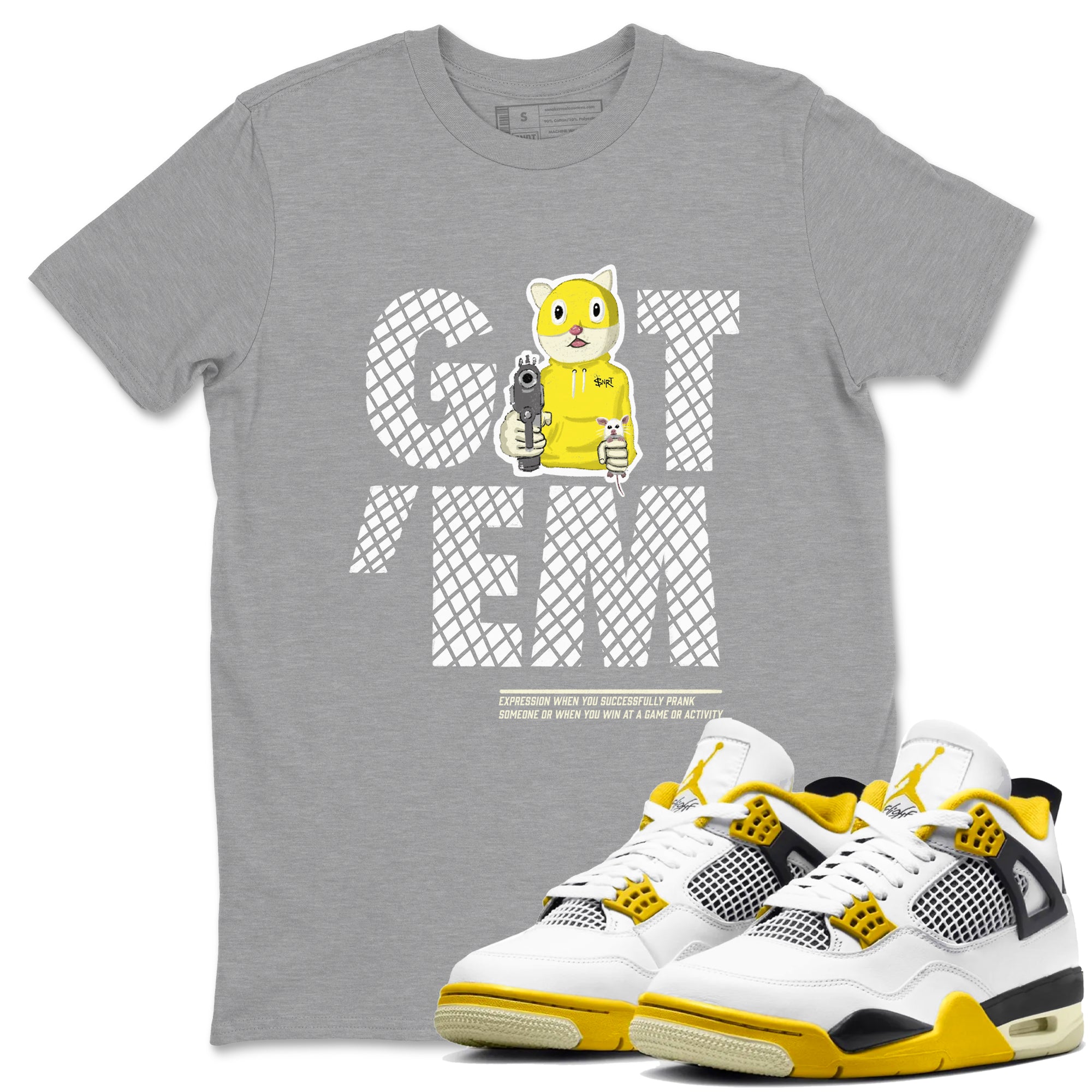 Got'em Cat snkmatch Tees - Air Jordan 4 Vivid Sulfur