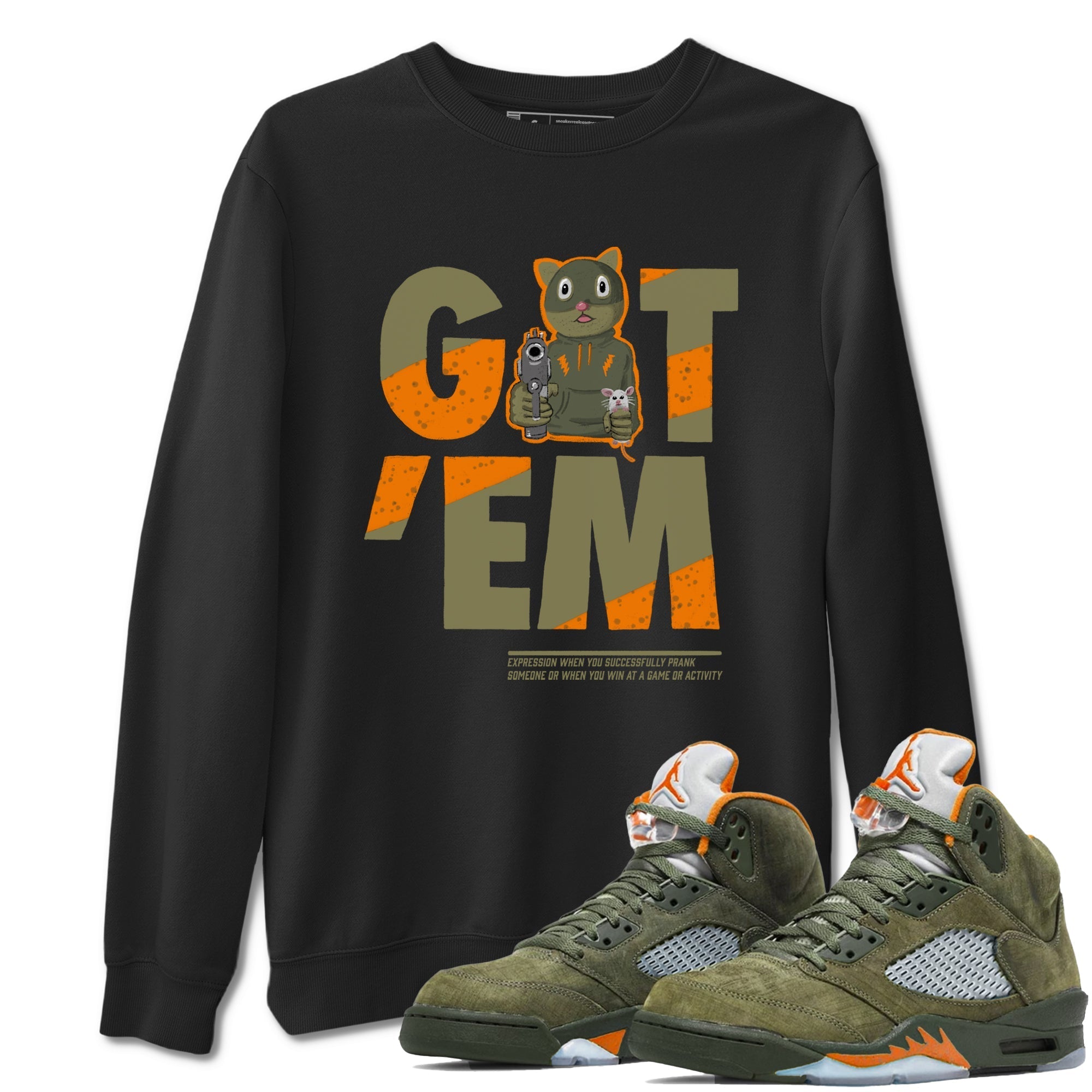 Got'em Cat snkmatch Tees - Air Jordan 5 Olive