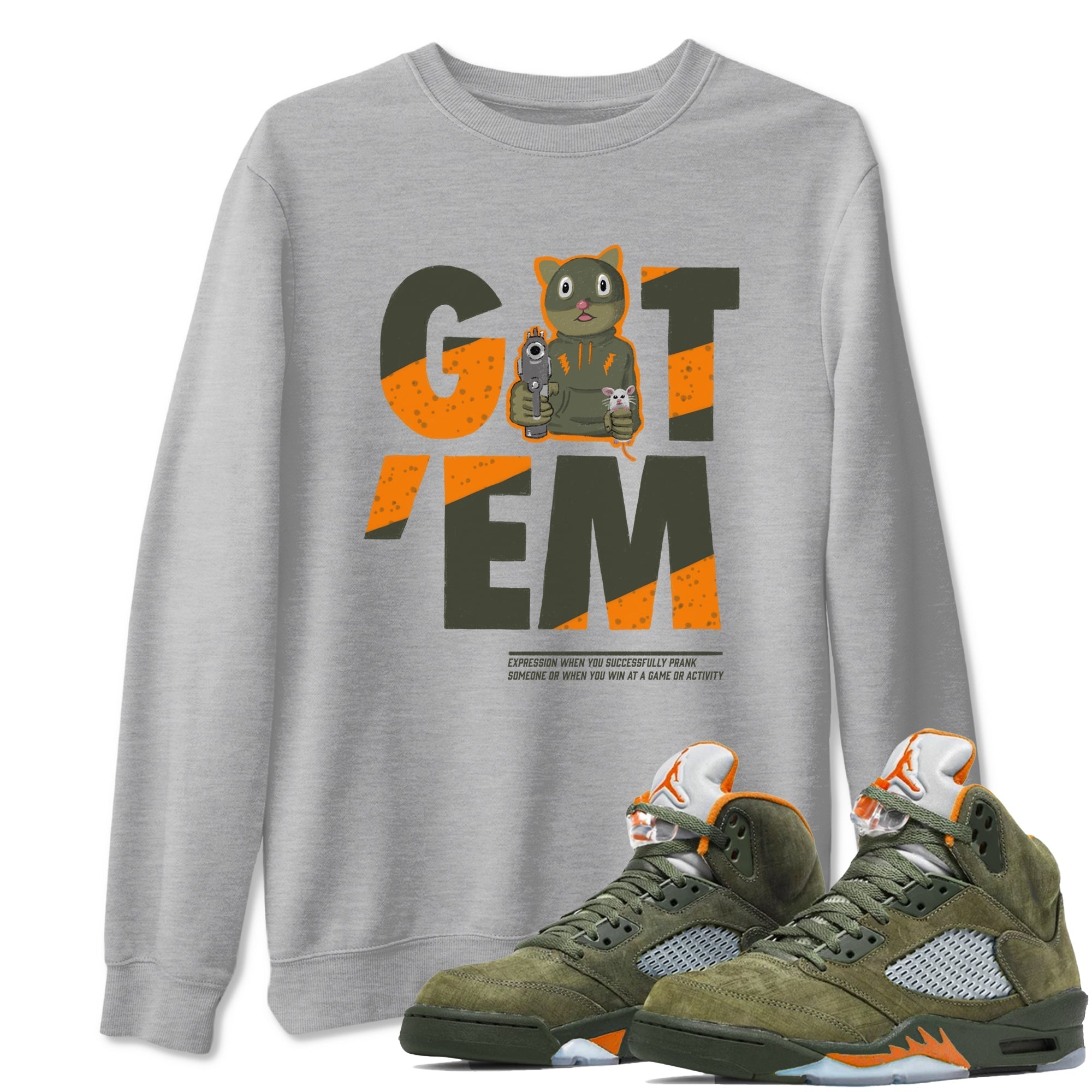 Got'em Cat snkmatch Tees - Air Jordan 5 Olive
