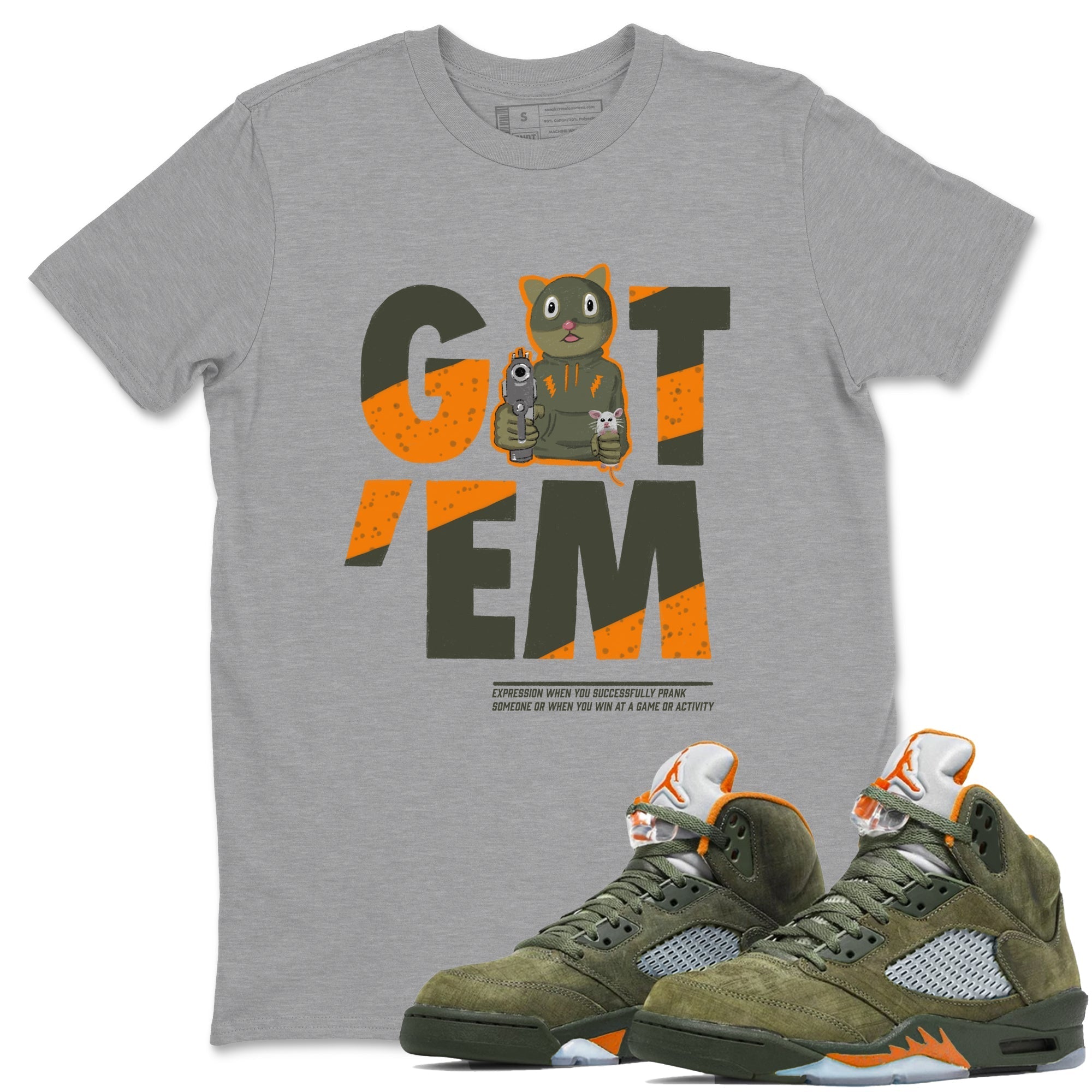 Got'em Cat snkmatch Tees - Air Jordan 5 Olive