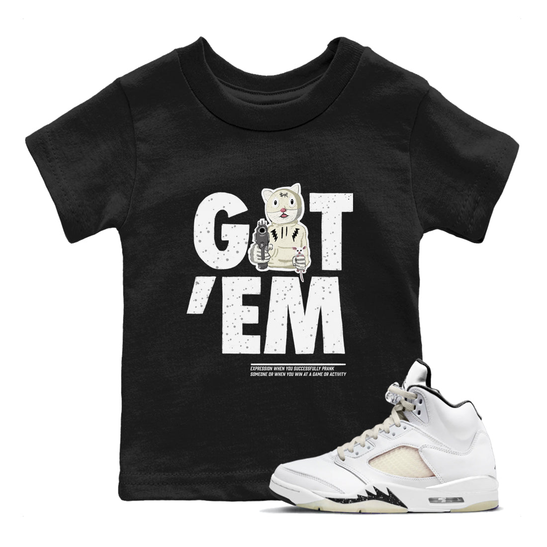 Got'em Cat snkmatch Tees Kids - Air Jordan 5 Sail