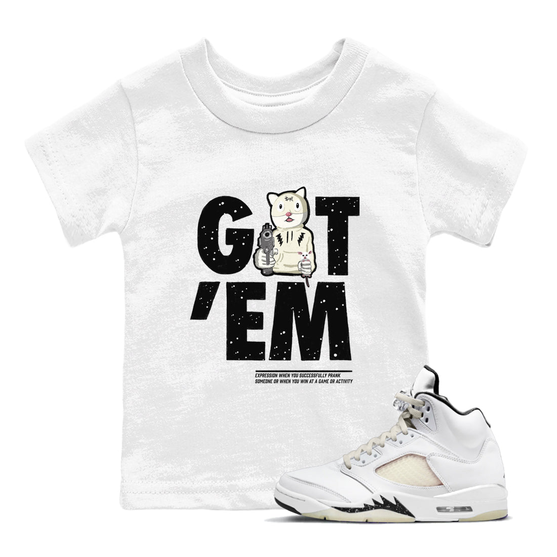 Got'em Cat snkmatch Tees Kids - Air Jordan 5 Sail