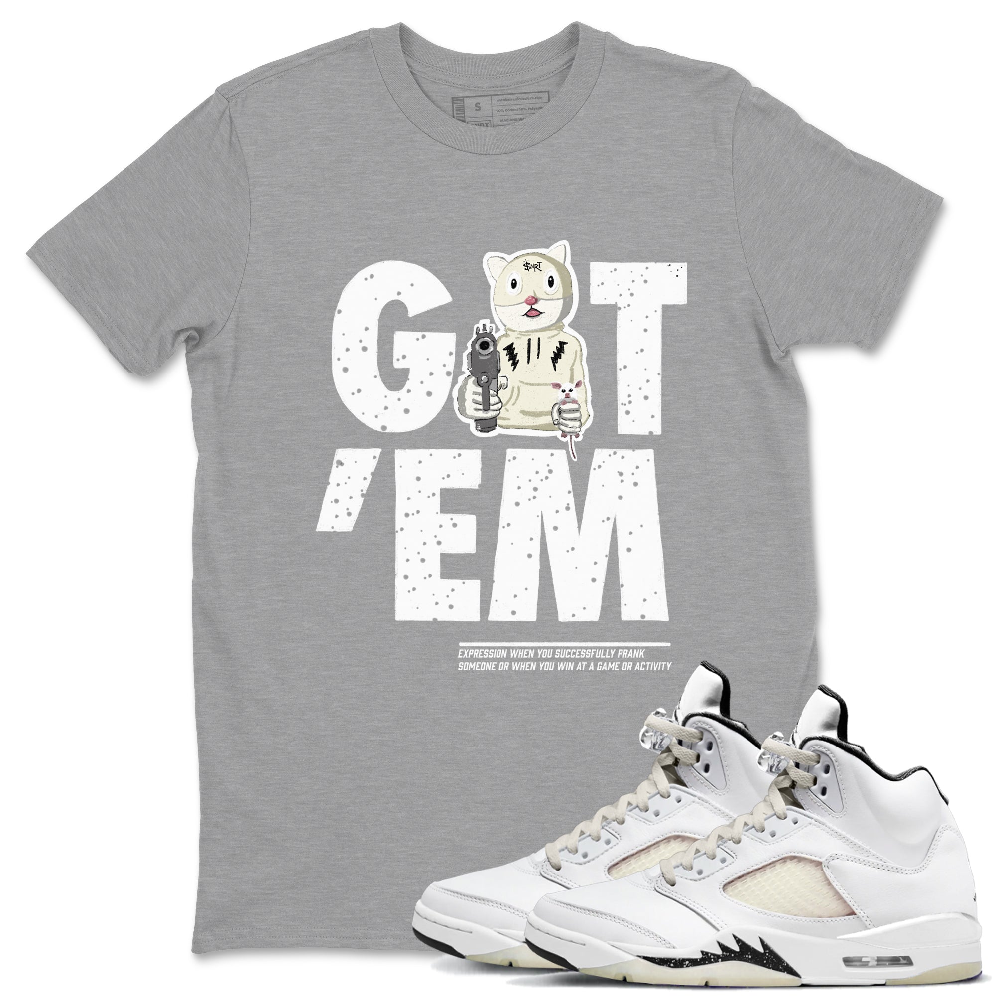 Got'em Cat snkmatch Tees - Air Jordan 5 Sail