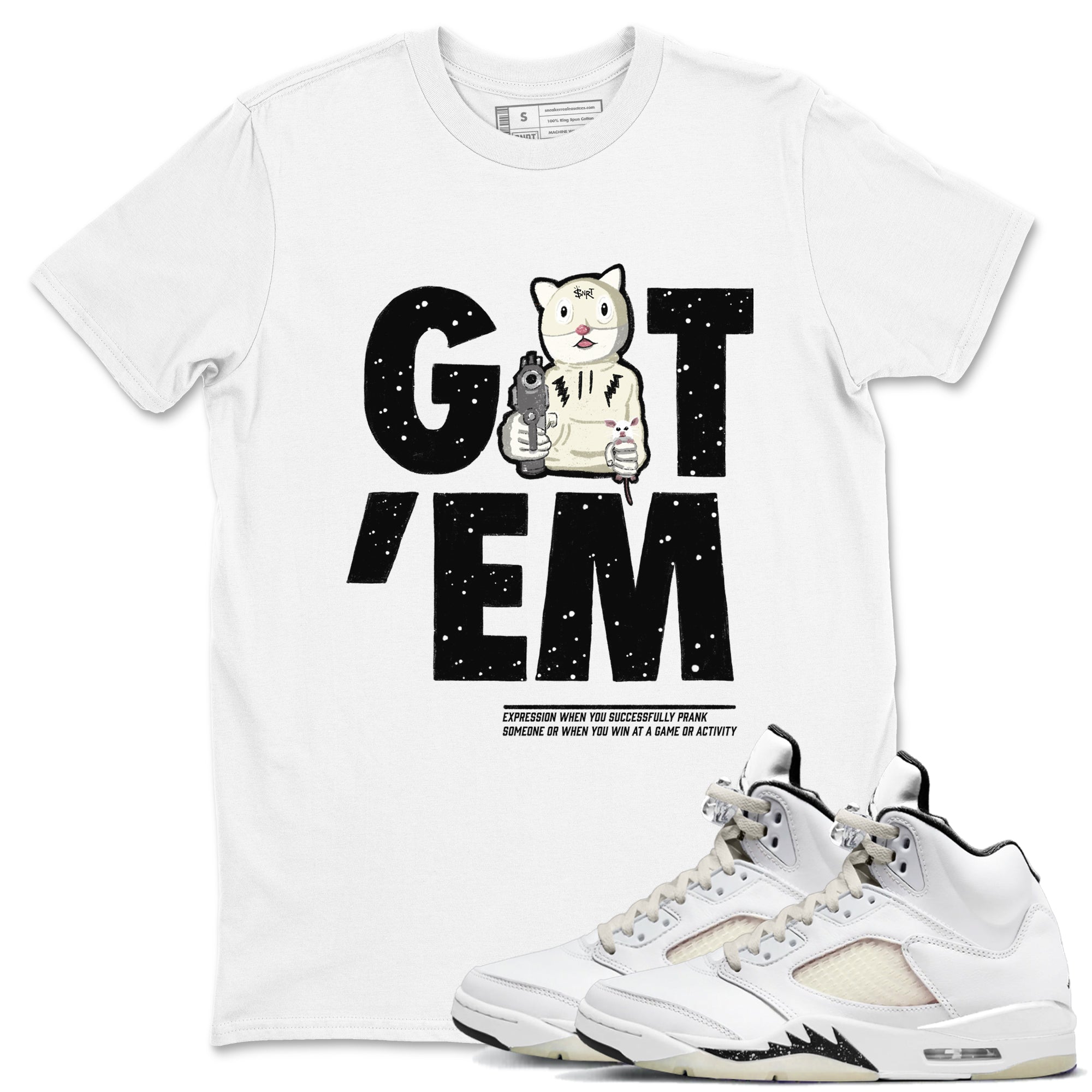 Got'em Cat snkmatch Tees - Air Jordan 5 Sail