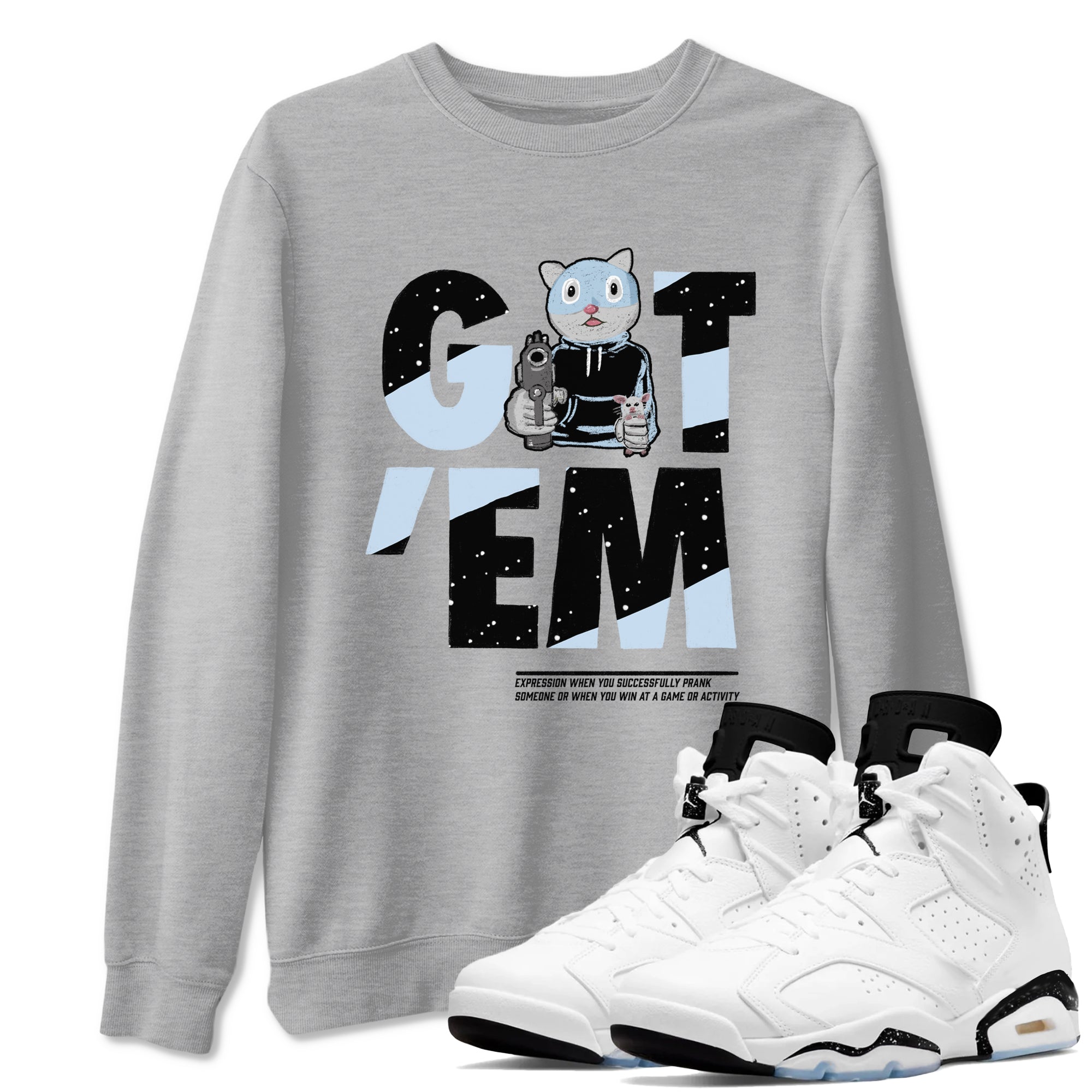Got'em Cat snkmatch Tees - Air Jordan 6 White Black