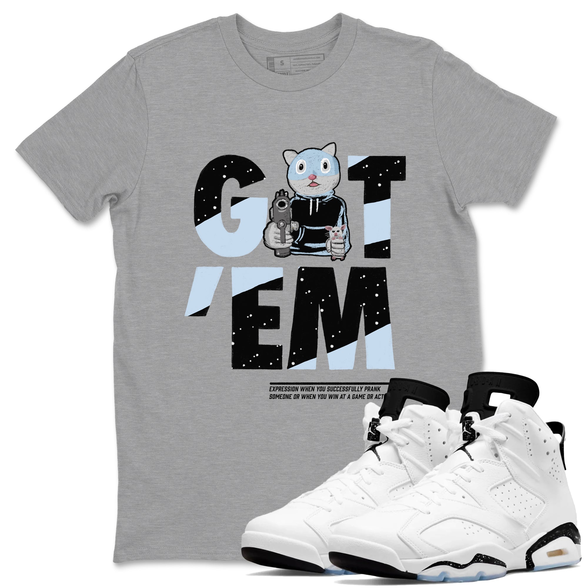 Got'em Cat snkmatch Tees - Air Jordan 6 White Black