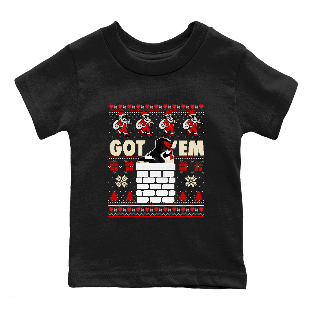 Got'em Santa snkmatch Tees Kids - Air Jordan 1 Black Toe Reimagined