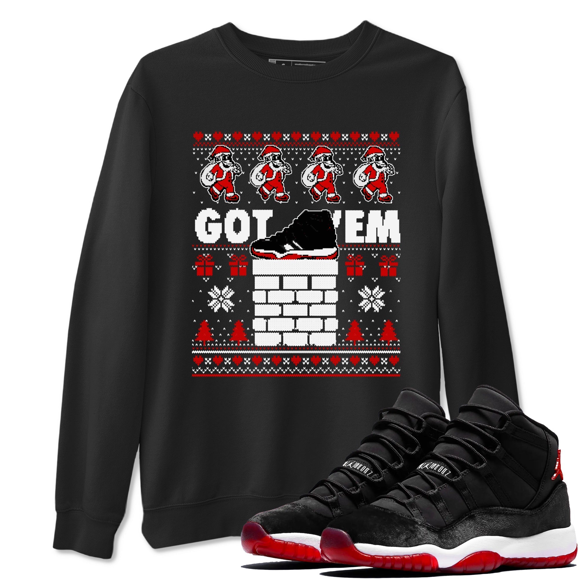 Got'em Santa snkmatch Tees - Air Jordan 11 Bred Velvet