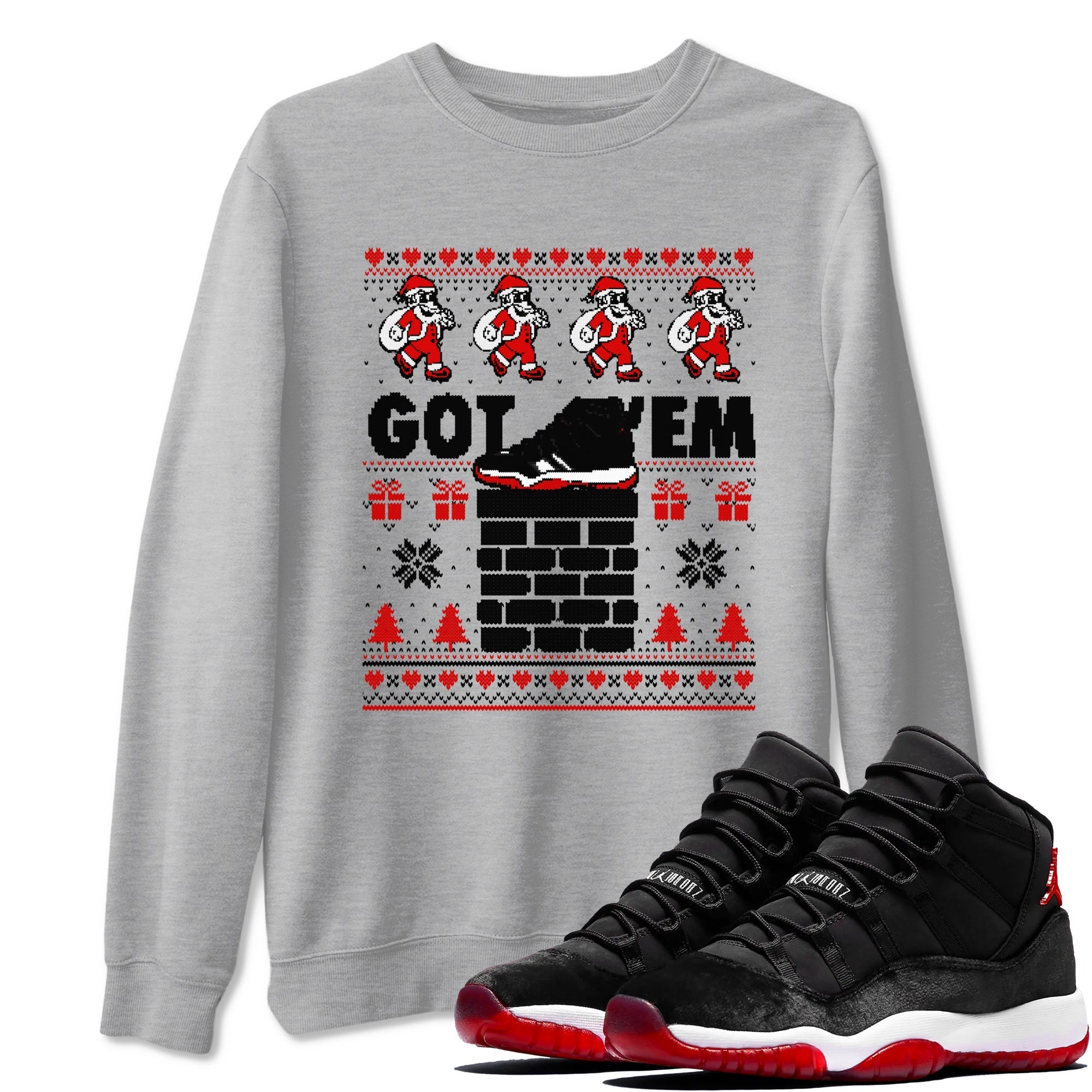 Got'em Santa snkmatch Tees - Air Jordan 11 Bred Velvet