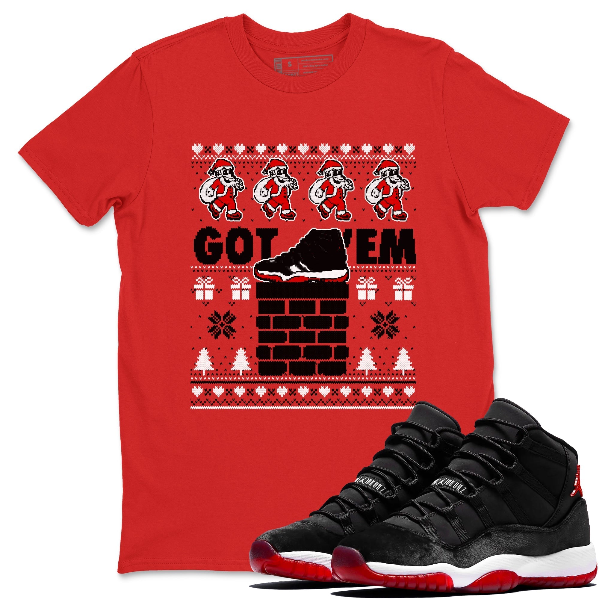 Got'em Santa snkmatch Tees - Air Jordan 11 Bred Velvet
