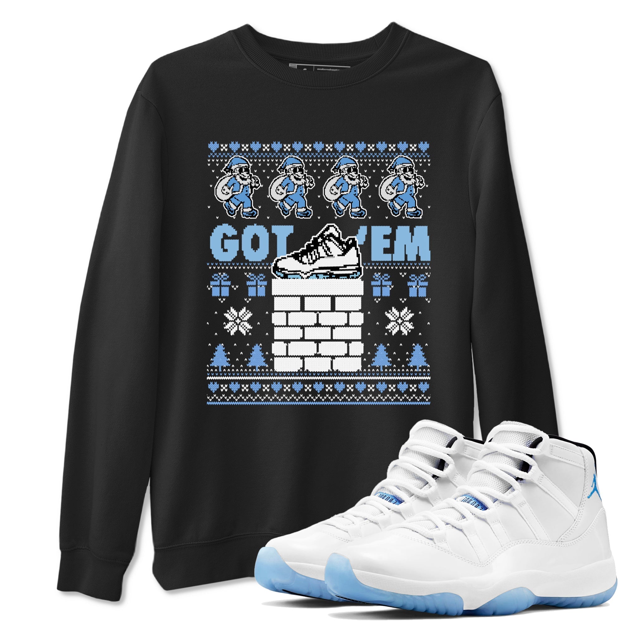 Got'em Santa snkmatch Tees - Air Jordan 11 Legend Blue