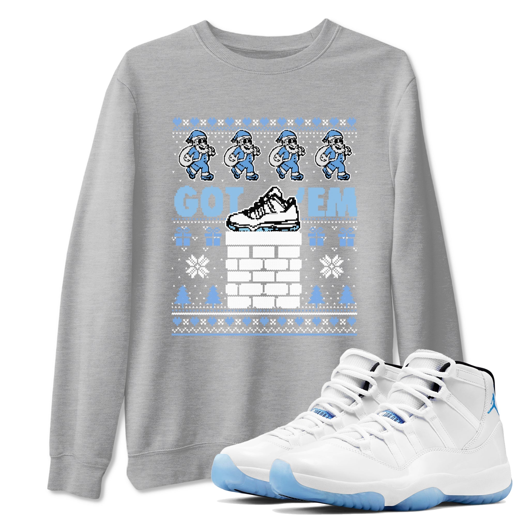 Got'em Santa snkmatch Tees - Air Jordan 11 Legend Blue
