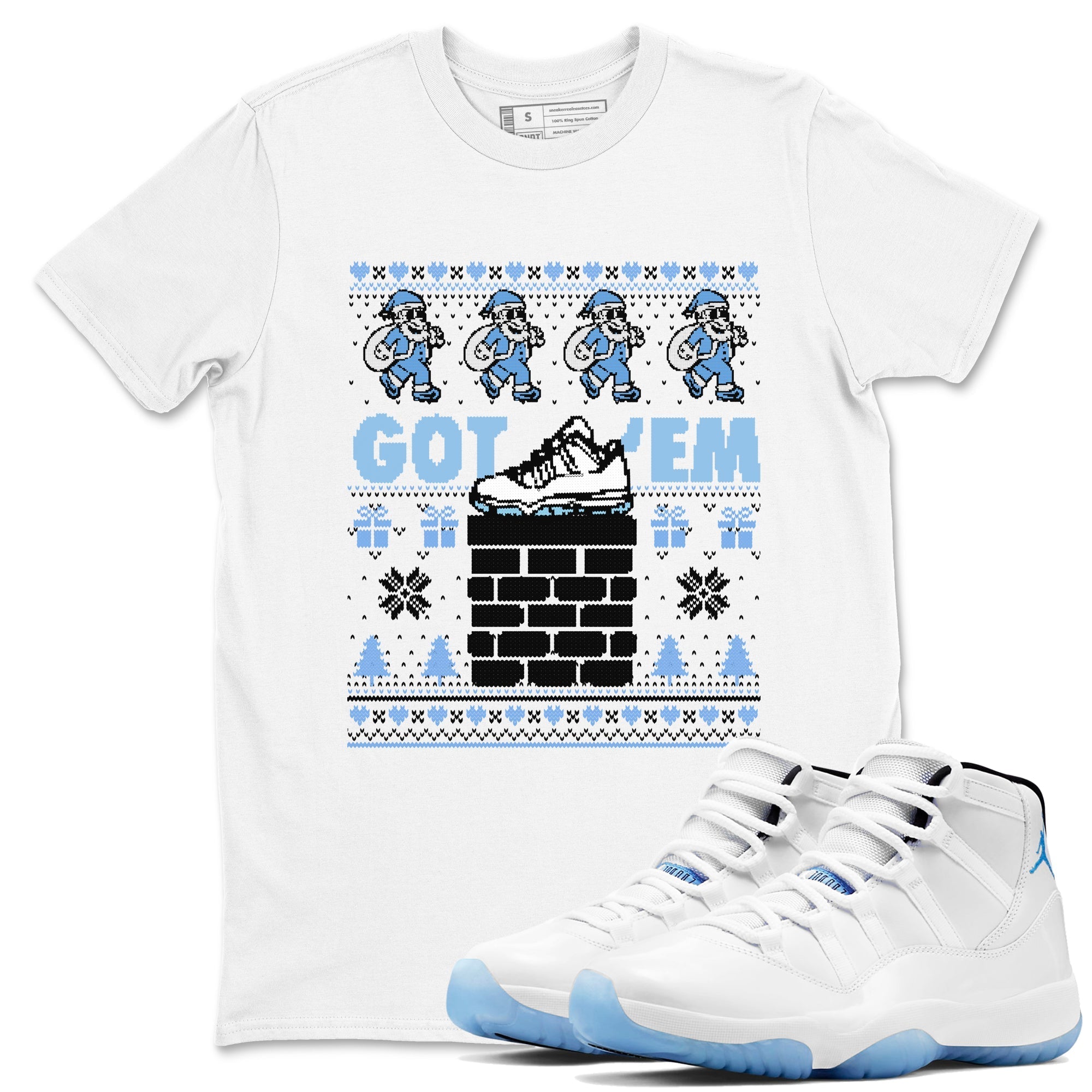 Got'em Santa snkmatch Tees - Air Jordan 11 Legend Blue