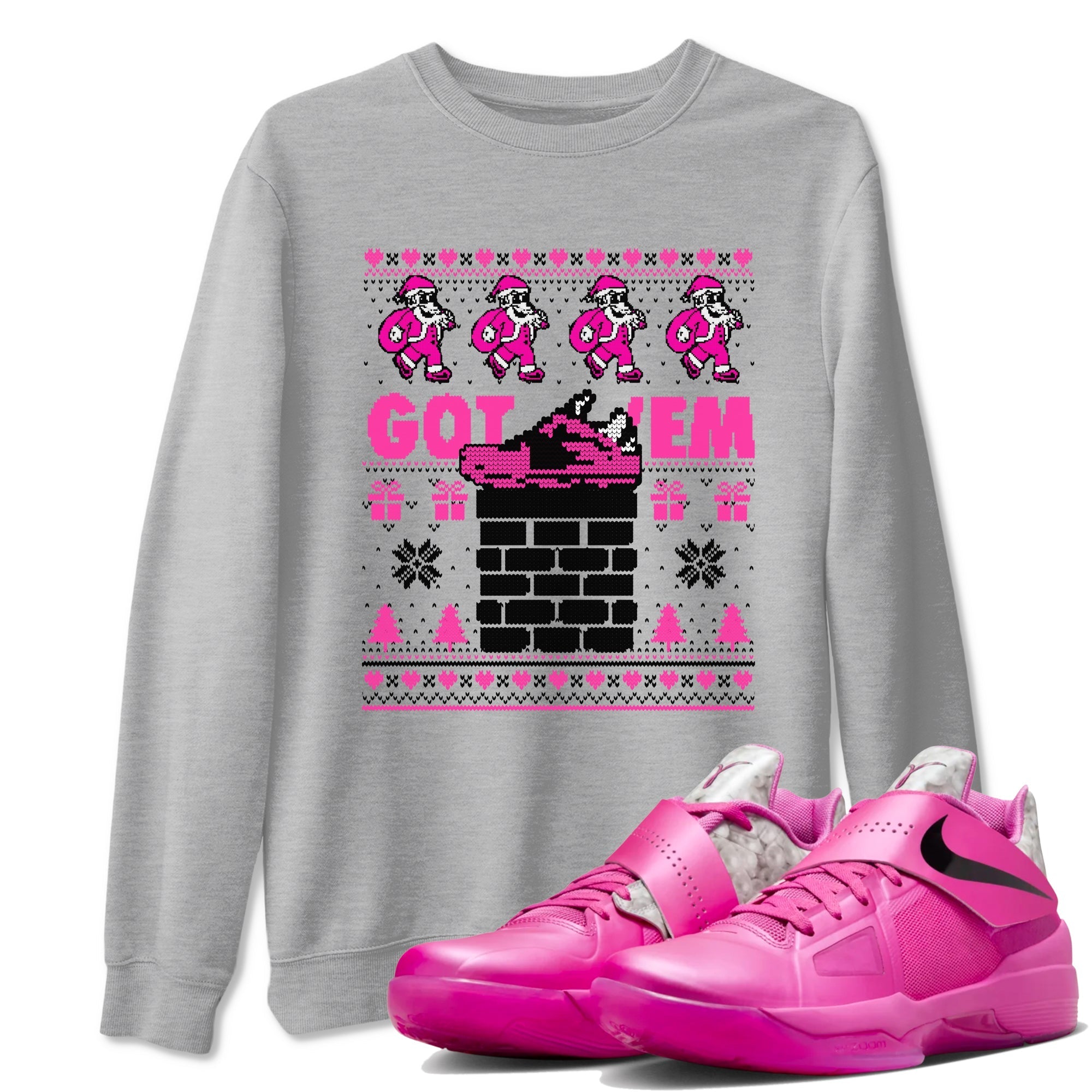 Got'em Santa snkmatch Tees - Nike KD 4 Aunt Pearl