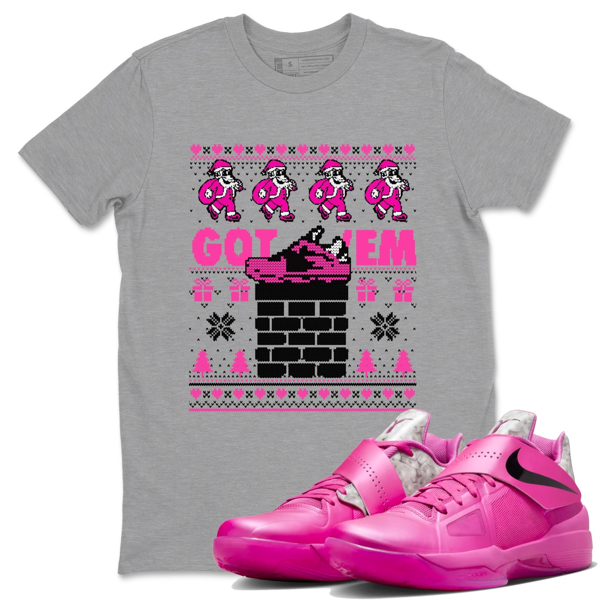 Got'em Santa snkmatch Tees - Nike KD 4 Aunt Pearl
