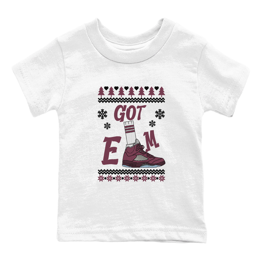 Gotem Sweater snkmatch Tees Kids - Air Jordan 5 Burgundy