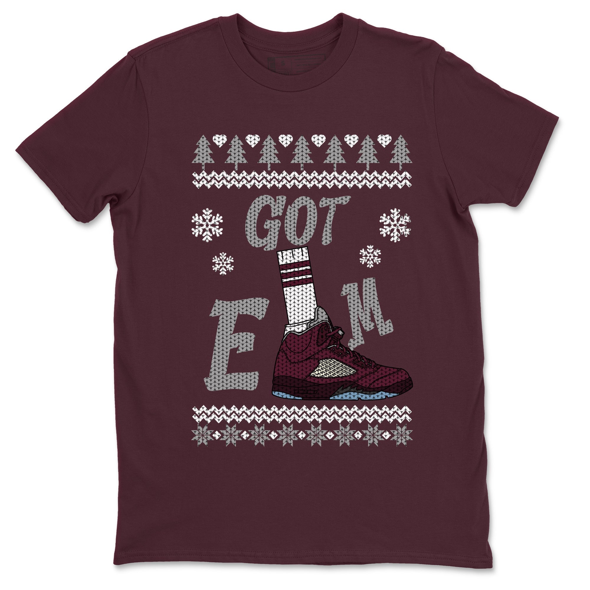 Gotem Sweater snkmatch Tees - Air Jordan 5 Burgundy
