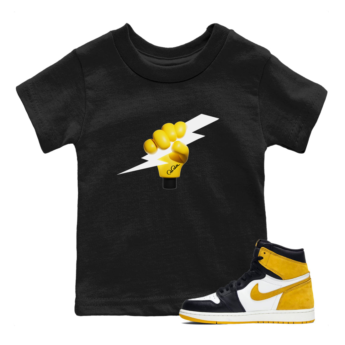 Grab The Thunder snkmatch Tees Kids - Air Jordan 1 Yellow Ochre