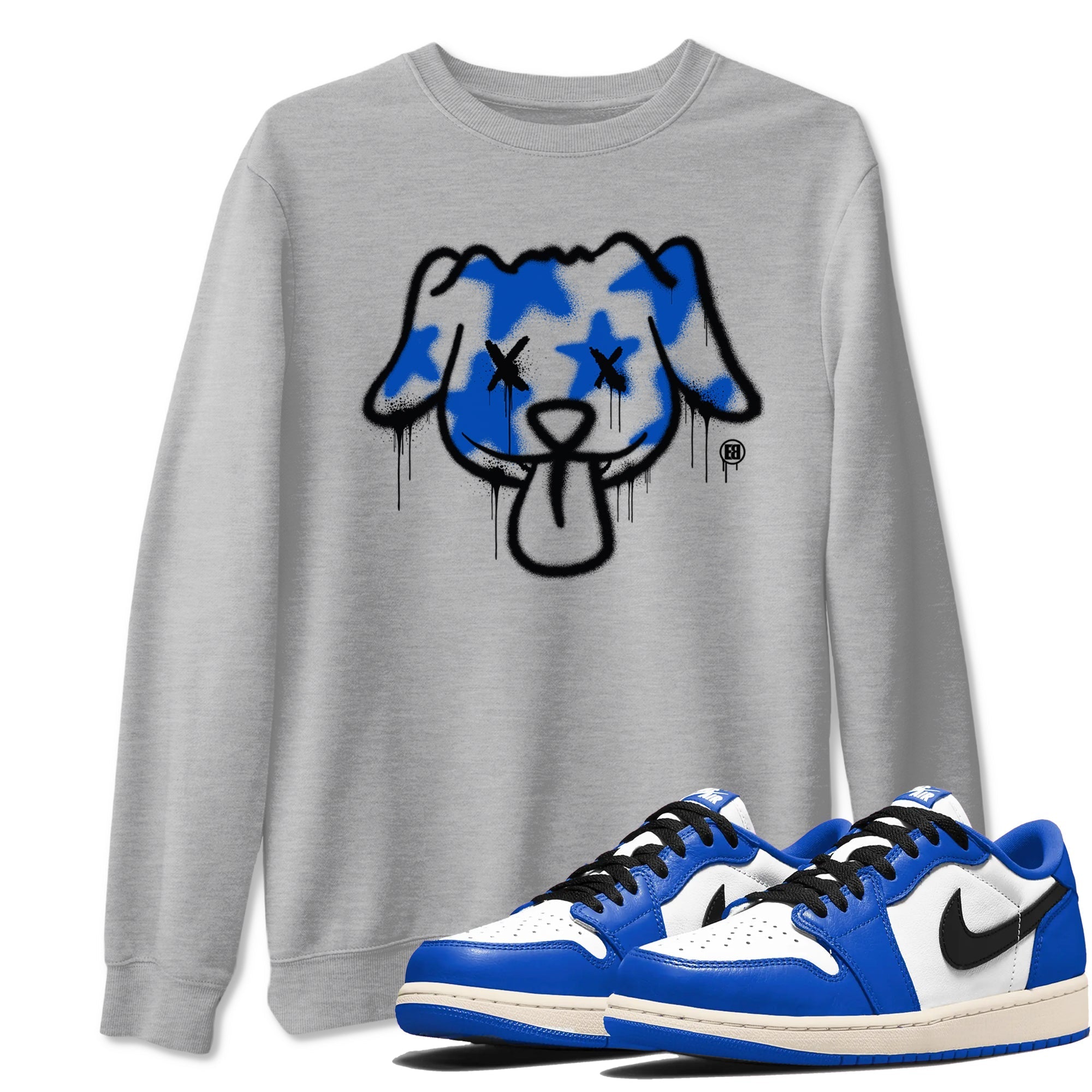 Graffiti Dog snkmatch Tees - Air Jordan 1 Game Royal