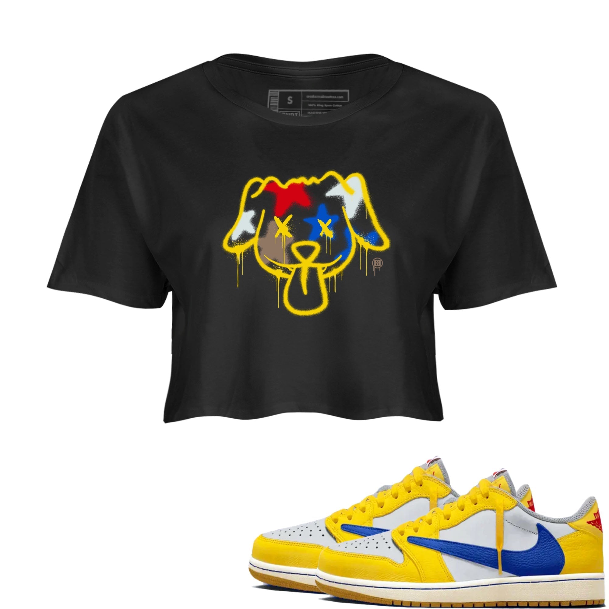 Graffiti Dog snkmatch Women's Top - Air Jordan 1 Travis Scott Canary