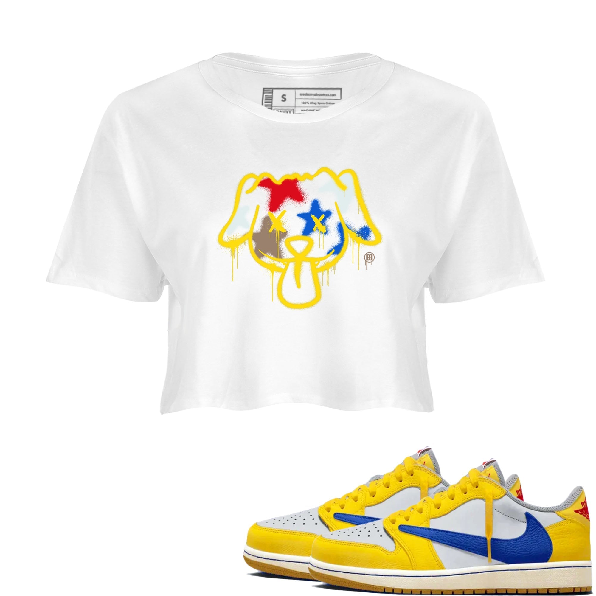 Graffiti Dog snkmatch Women's Top - Air Jordan 1 Travis Scott Canary