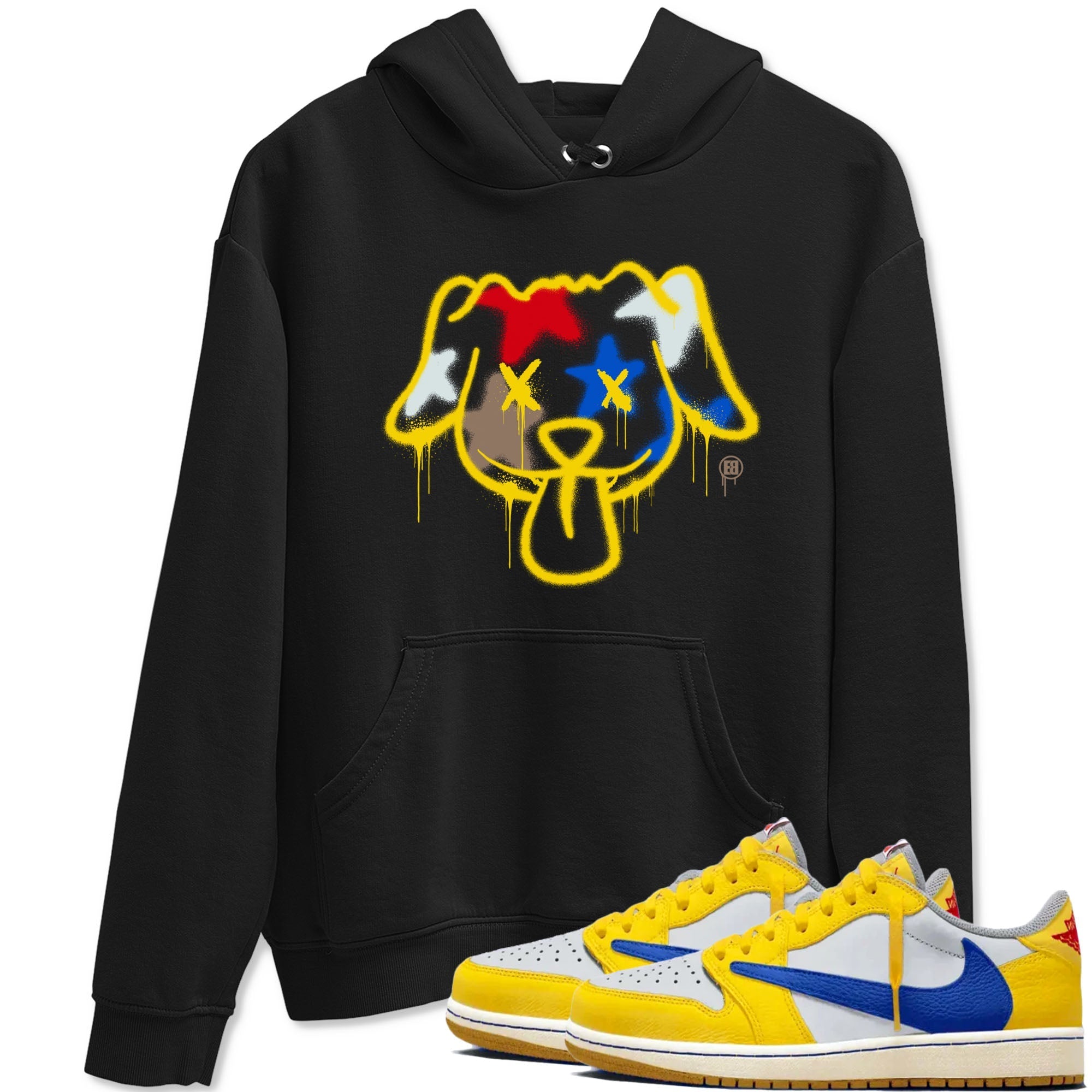 Graffiti Dog snkmatch Tees - Air Jordan 1 Travis Scott Canary