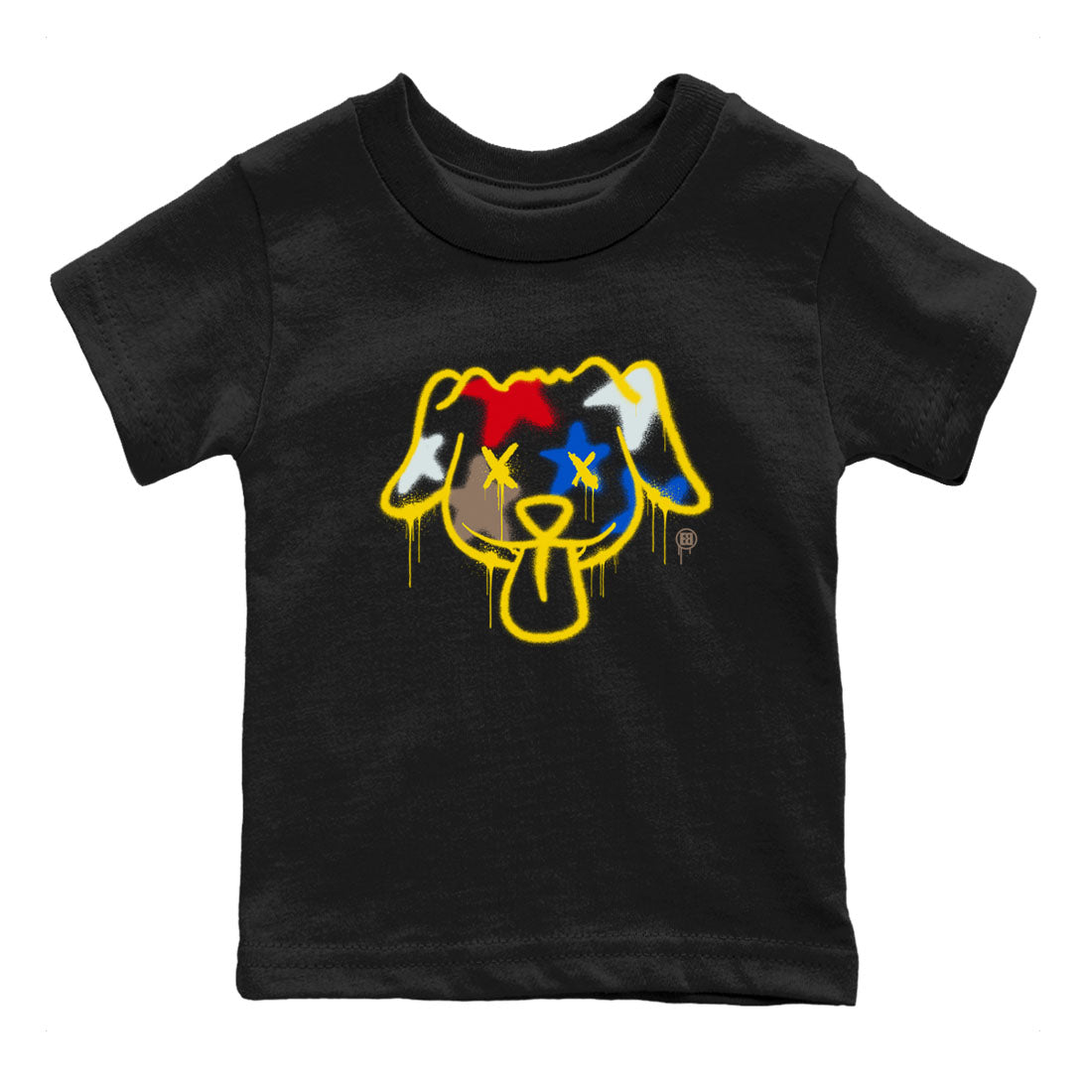 Graffiti Dog snkmatch Tees Kids - Air Jordan 1 Travis Scott Canary