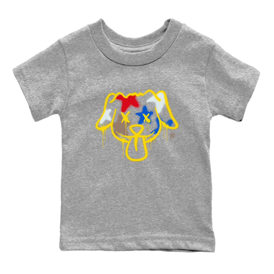 Graffiti Dog snkmatch Tees Kids - Air Jordan 1 Travis Scott Canary