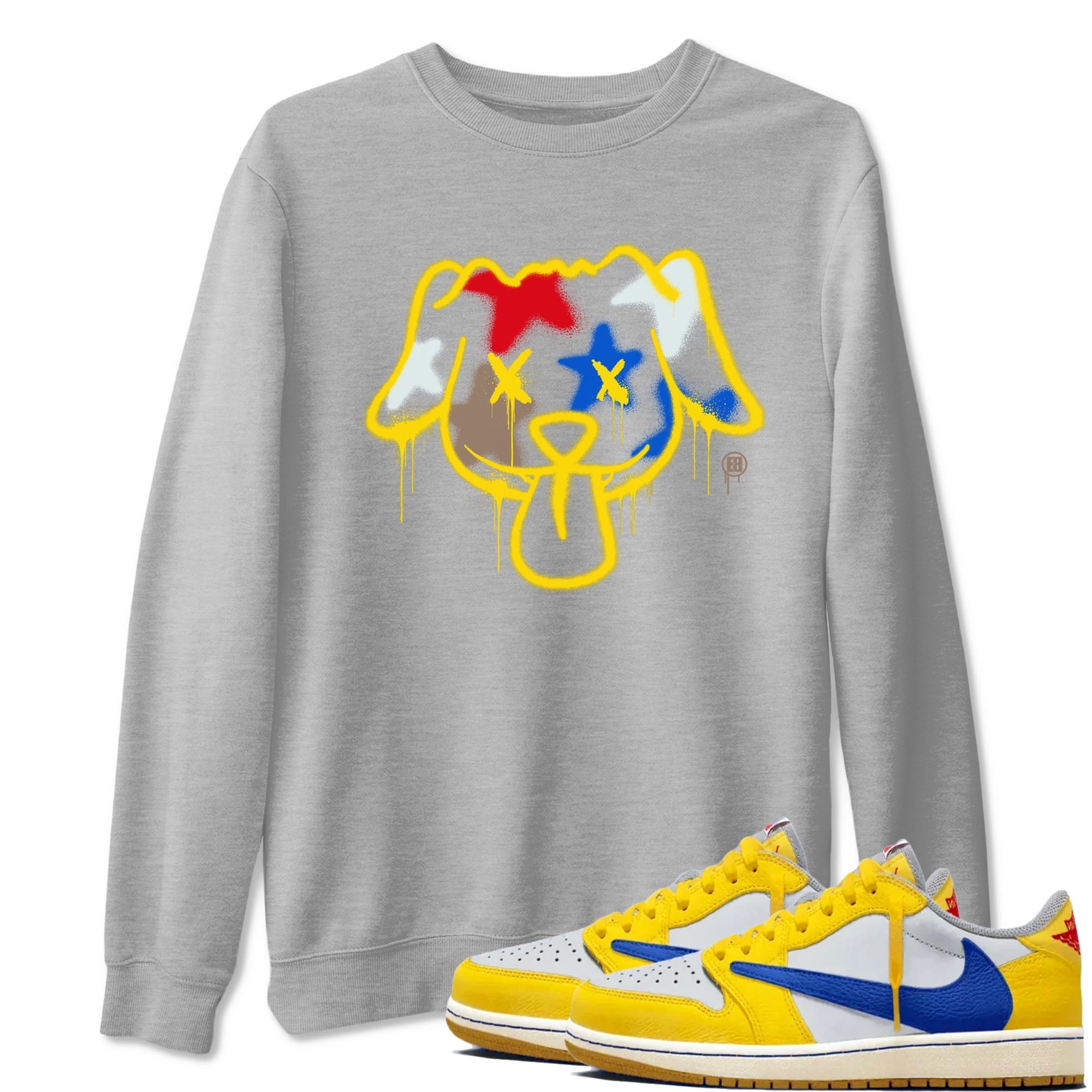 Graffiti Dog snkmatch Tees - Air Jordan 1 Travis Scott Canary
