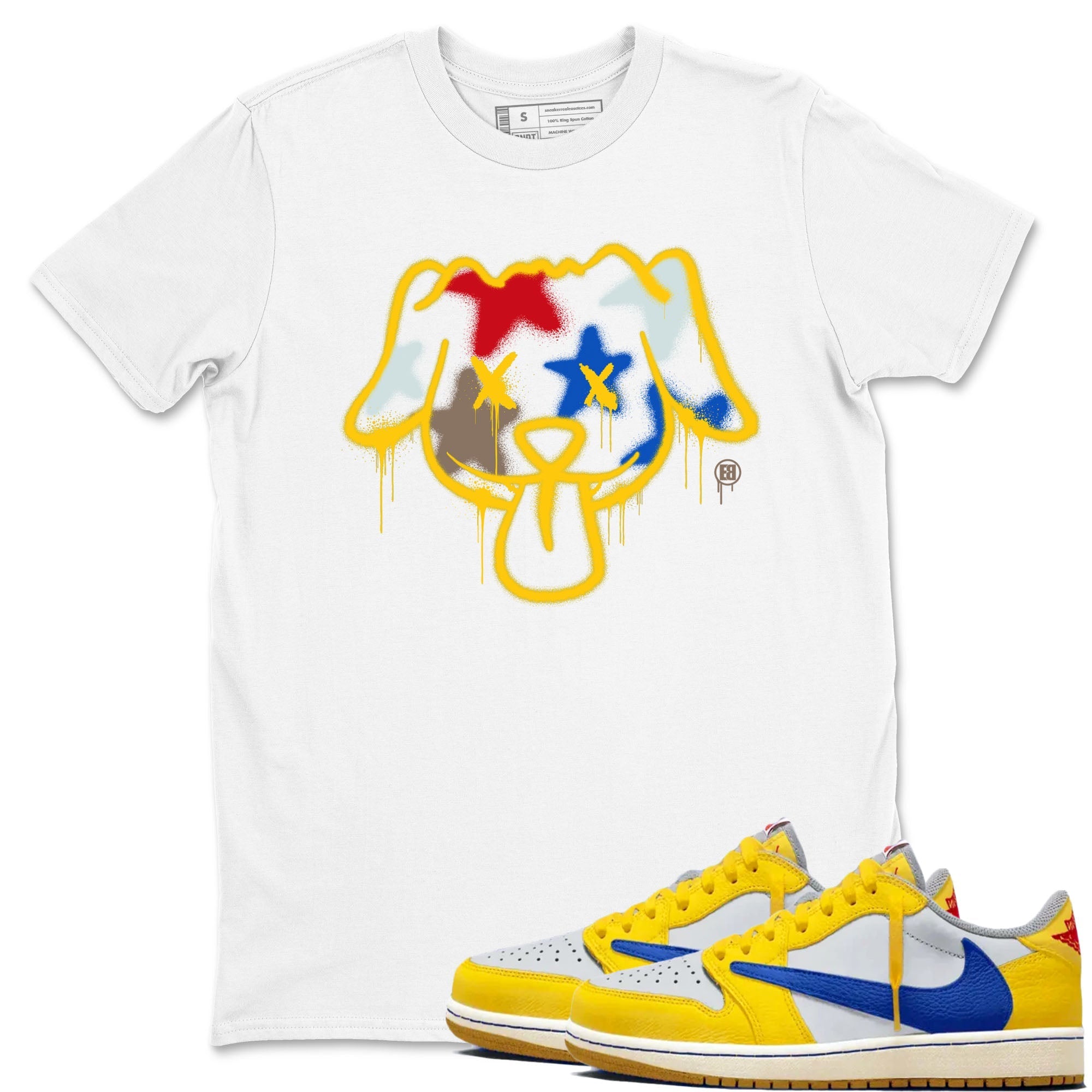 Graffiti Dog snkmatch Tees - Air Jordan 1 Travis Scott Canary