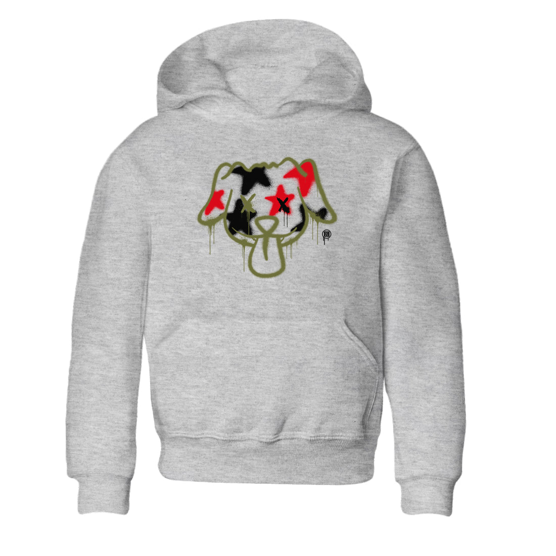 Graffiti Dog snkmatch Tees Kids - Air Jordan 1 Travis Scott Medium Olive