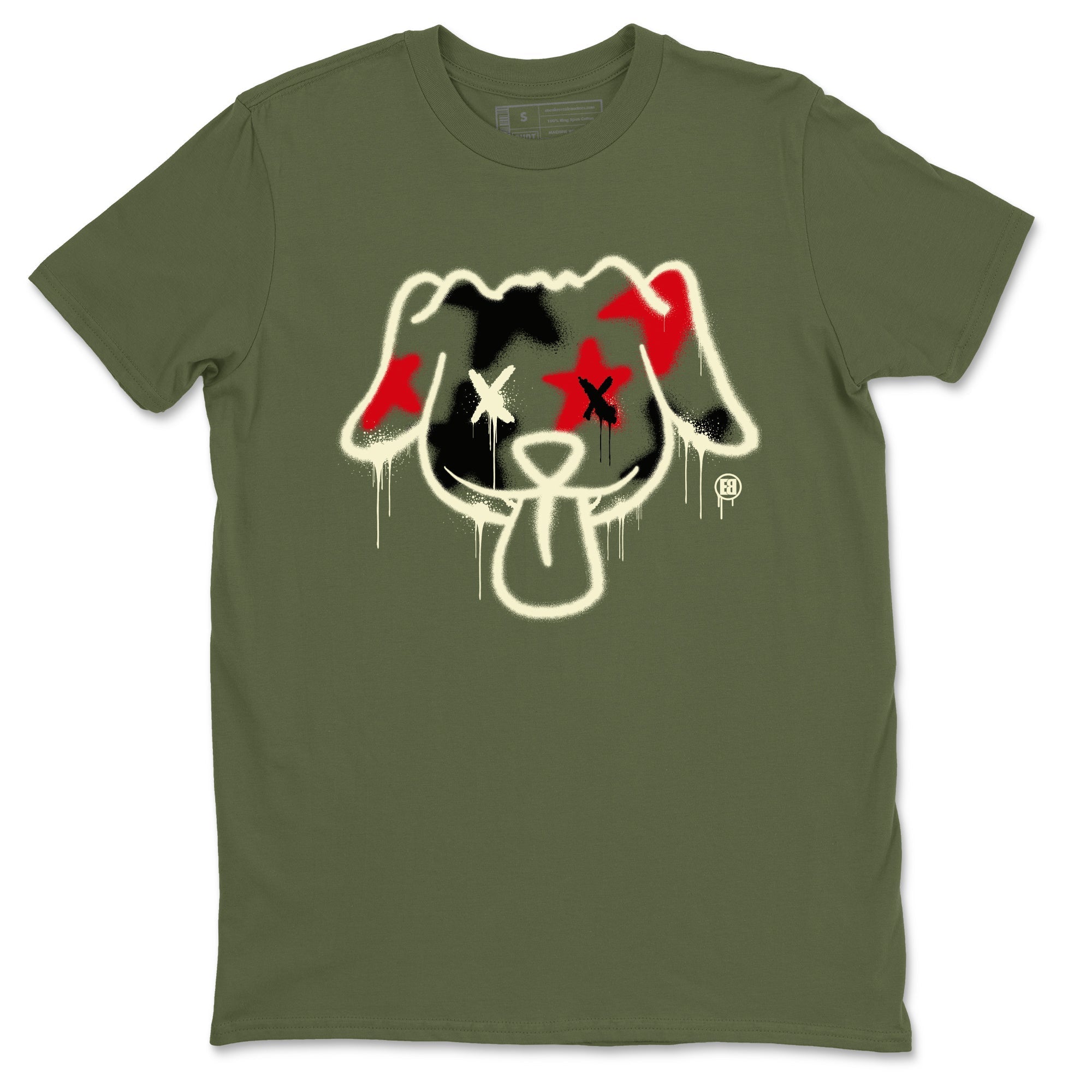 Graffiti Dog snkmatch Tees - Air Jordan 1 Travis Scott Medium Olive