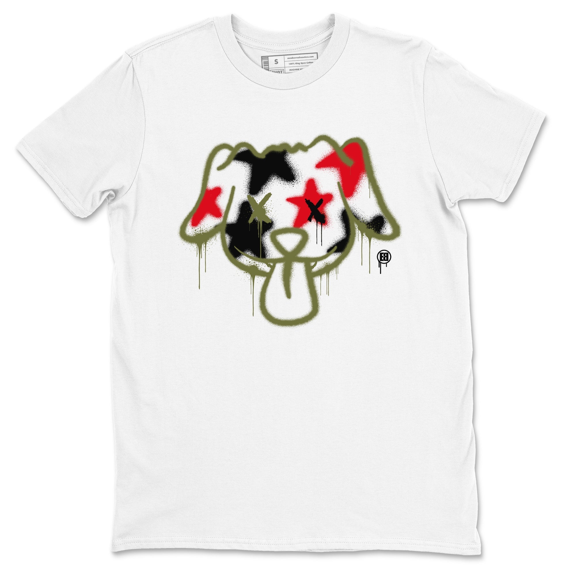 Graffiti Dog snkmatch Tees - Air Jordan 1 Travis Scott Medium Olive